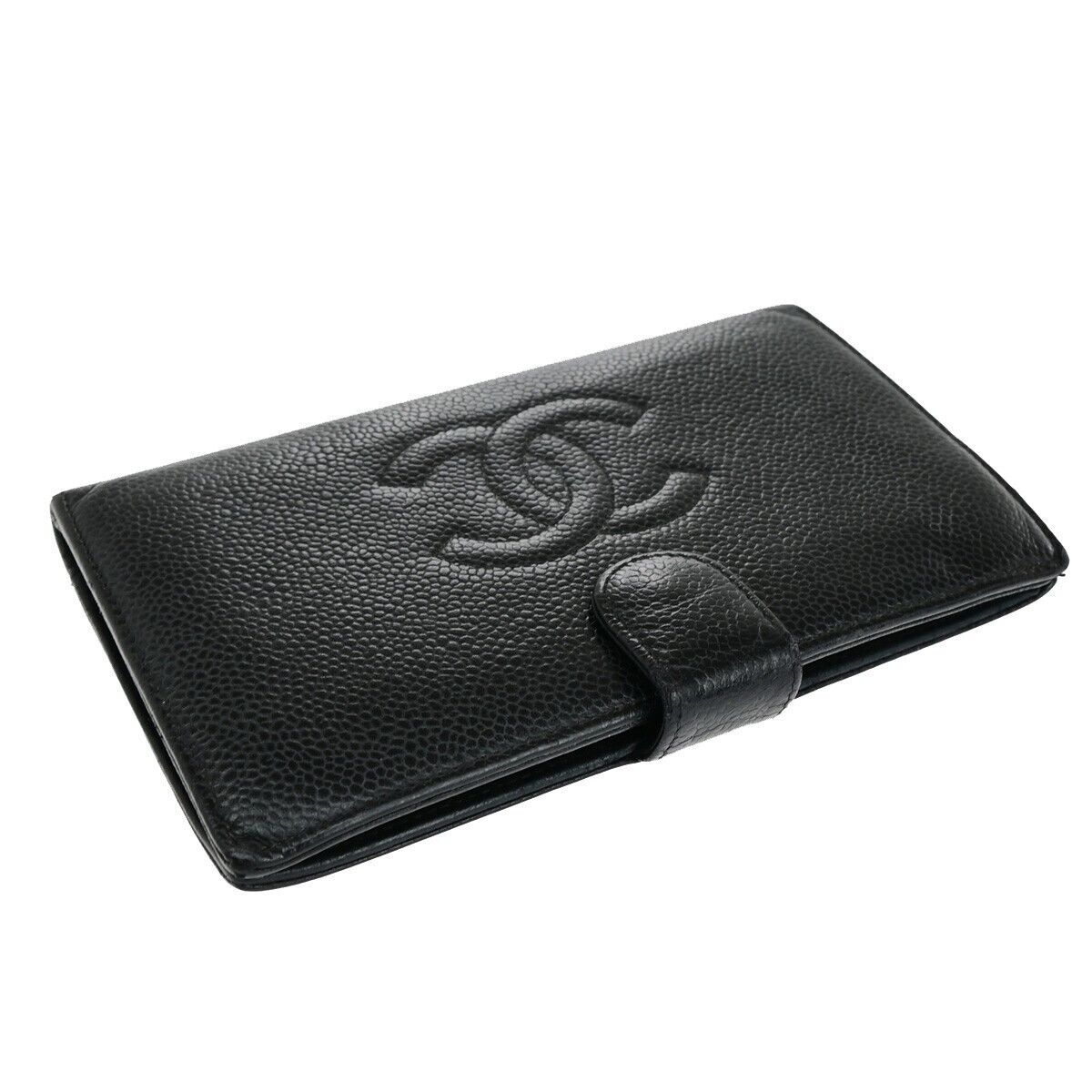 Chanel Logo CC Black Leather Wallet Accessories