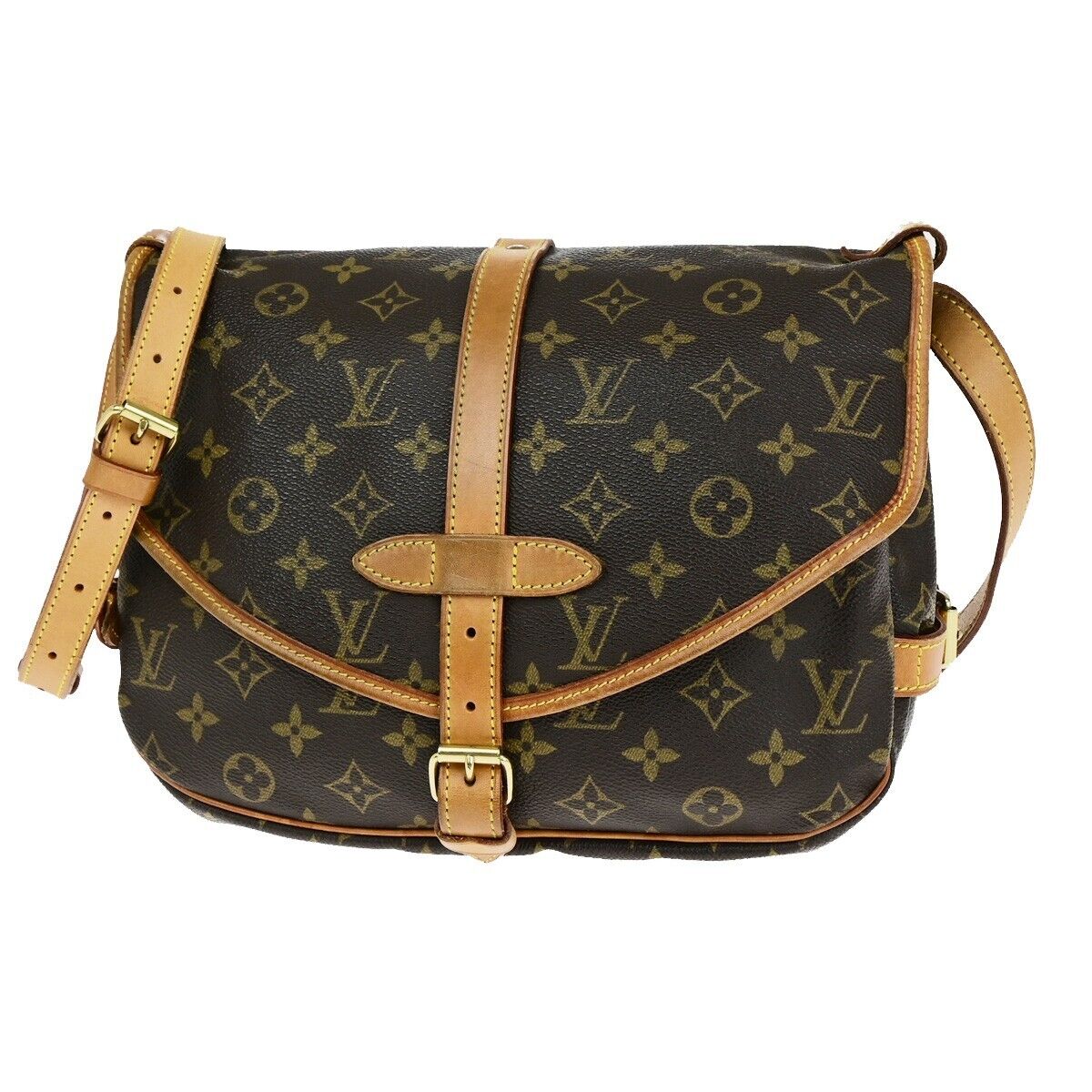 Louis Vuitton Saumur 30 Brown Canvas Shoulder Bag