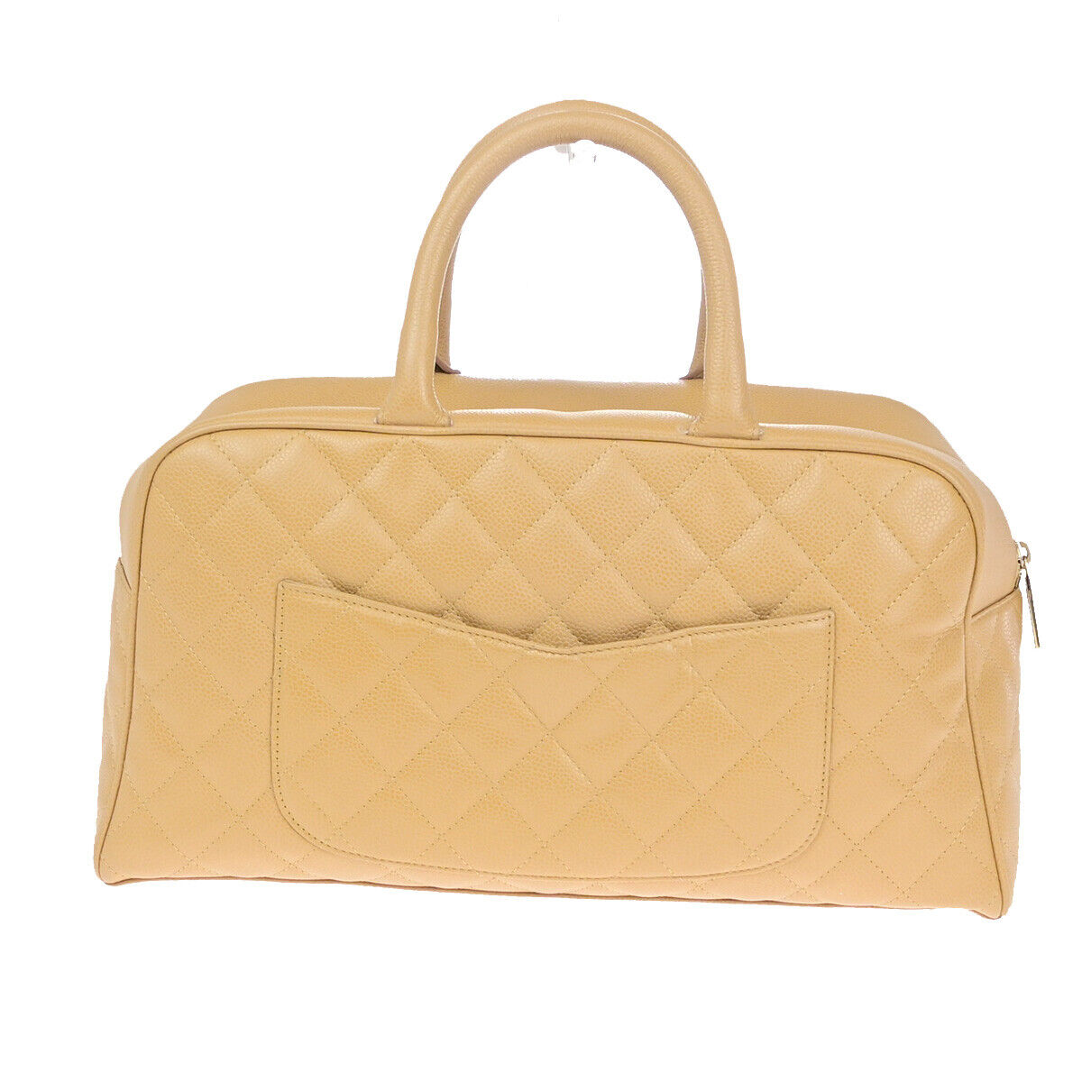 Chanel Boston Beige Leather Hand Bag