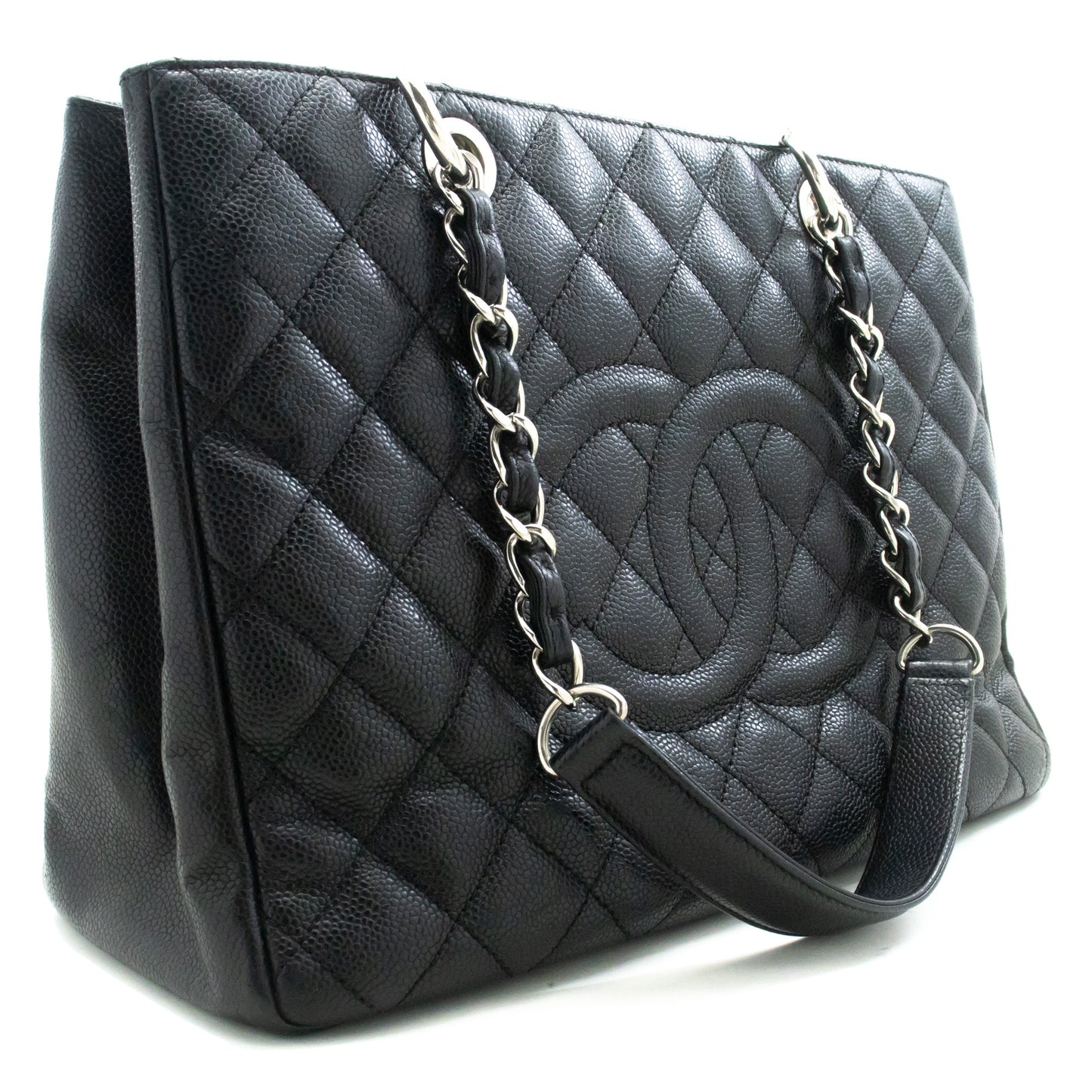 Chanel Shopping Black Leather Shoulder Bag