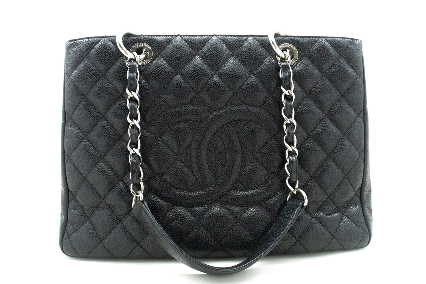 Chanel Shopping Black Leather Shoulder Bag