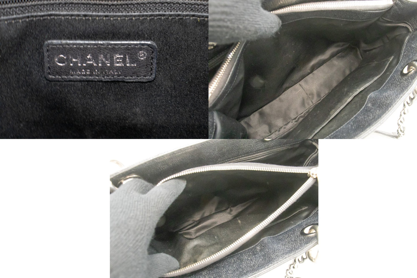 Chanel Shopping Black Leather Shoulder Bag