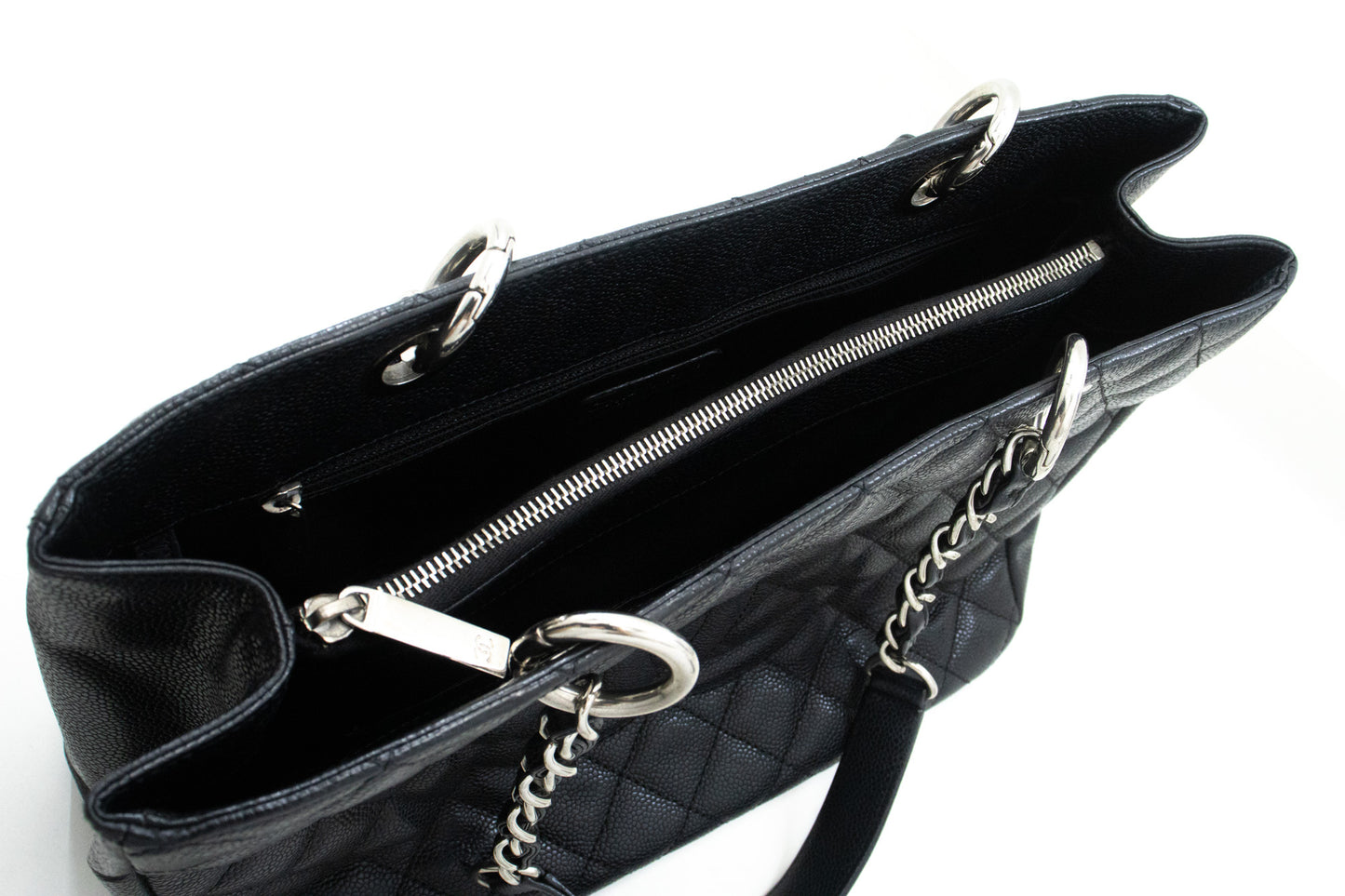 Chanel Shopping Black Leather Shoulder Bag