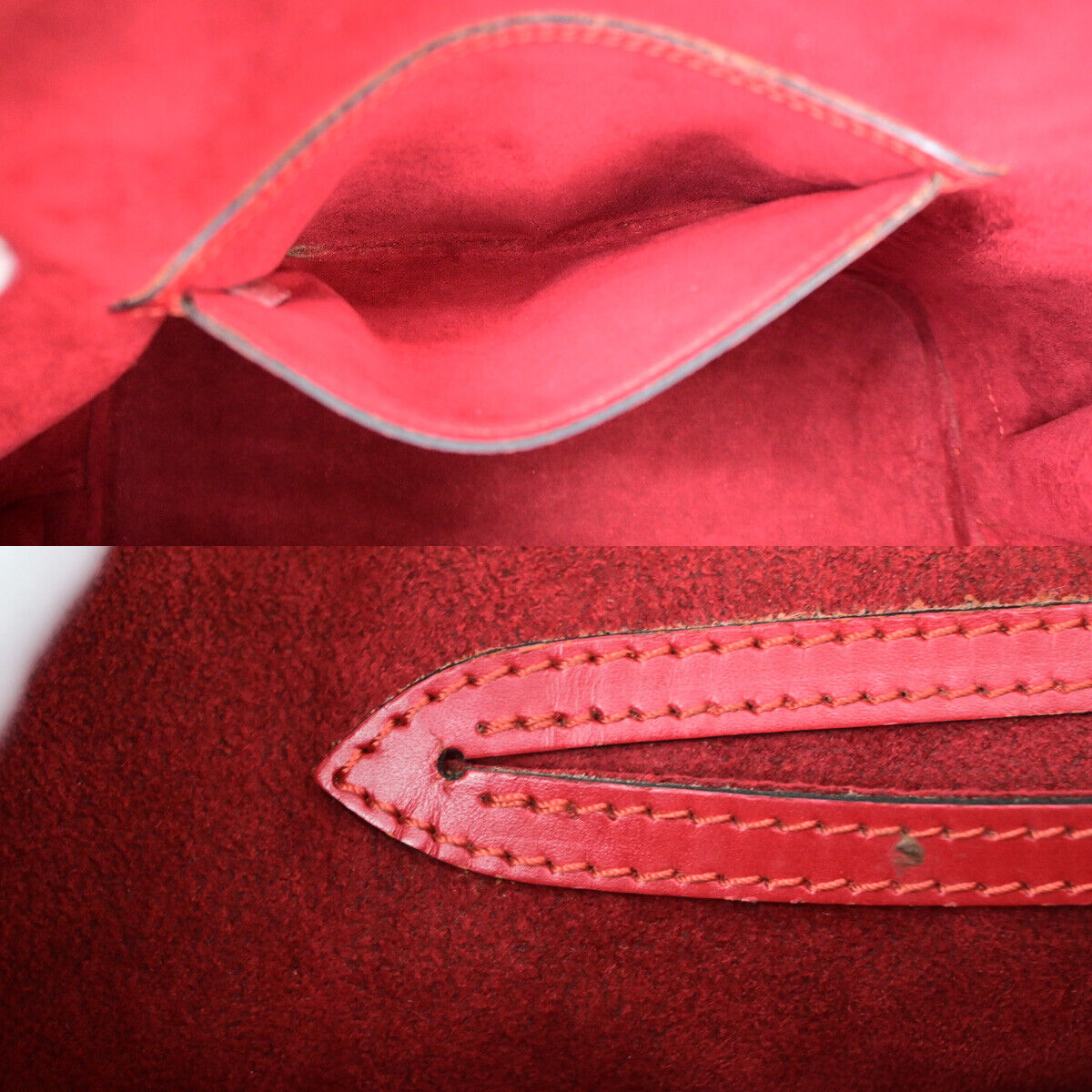 Louis Vuitton Alma Red Leather Hand Bag