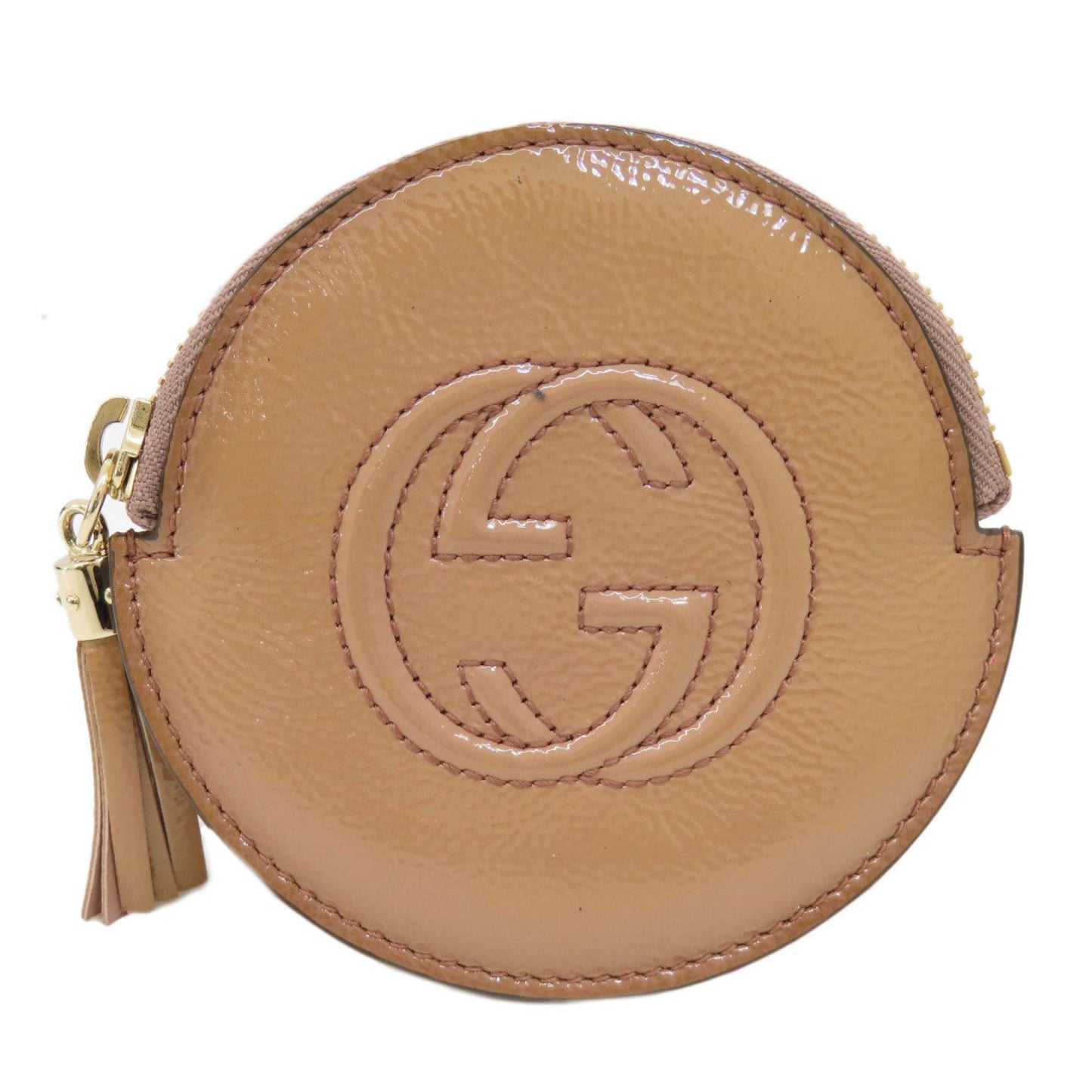 Gucci Interlocking G Beige Patent Leather Wallet Accessories