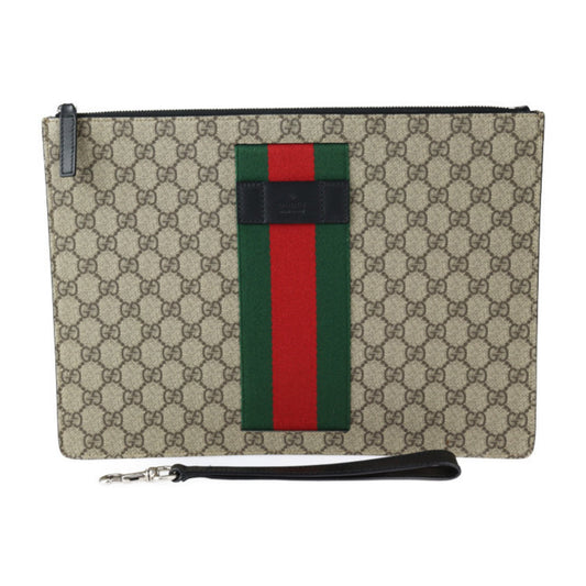 Gucci Ophidia Beige Canvas Clutch Bag