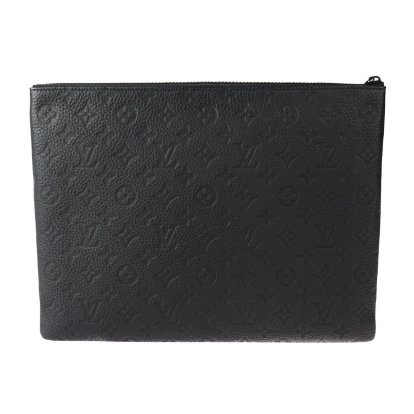 Louis Vuitton Pochette A4 Black Leather Clutch Bag