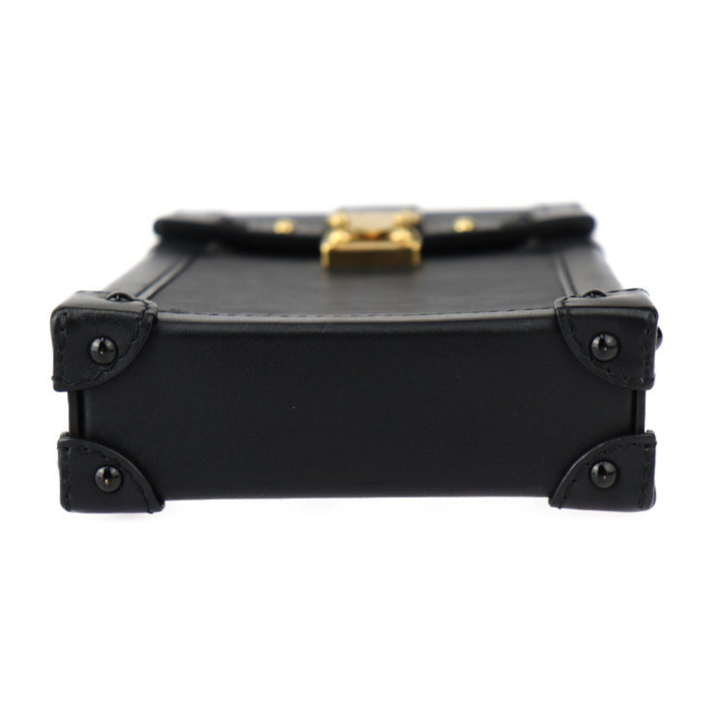 Louis Vuitton Trunk Black Leather Clutch Bag