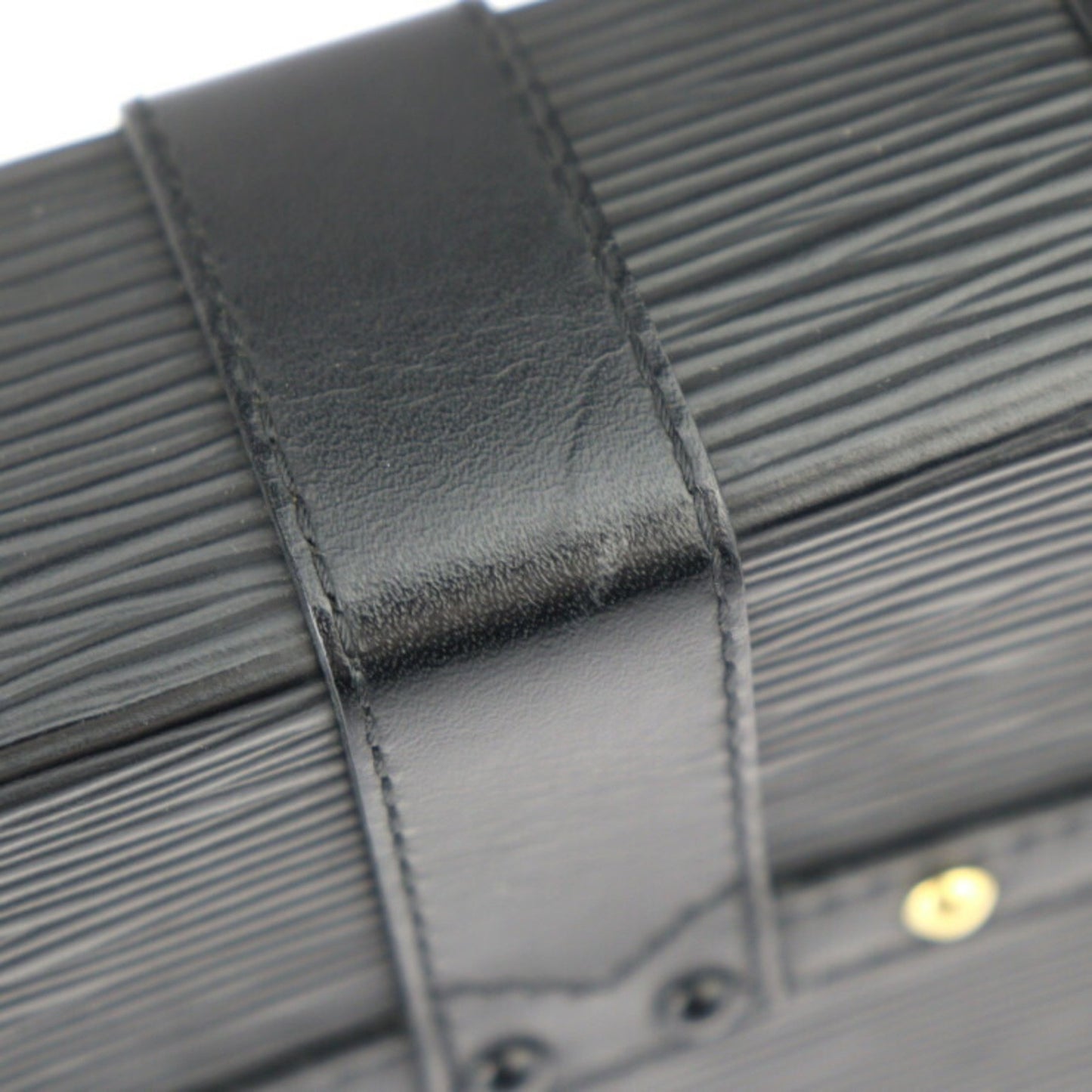 Louis Vuitton Trunk Black Leather Clutch Bag