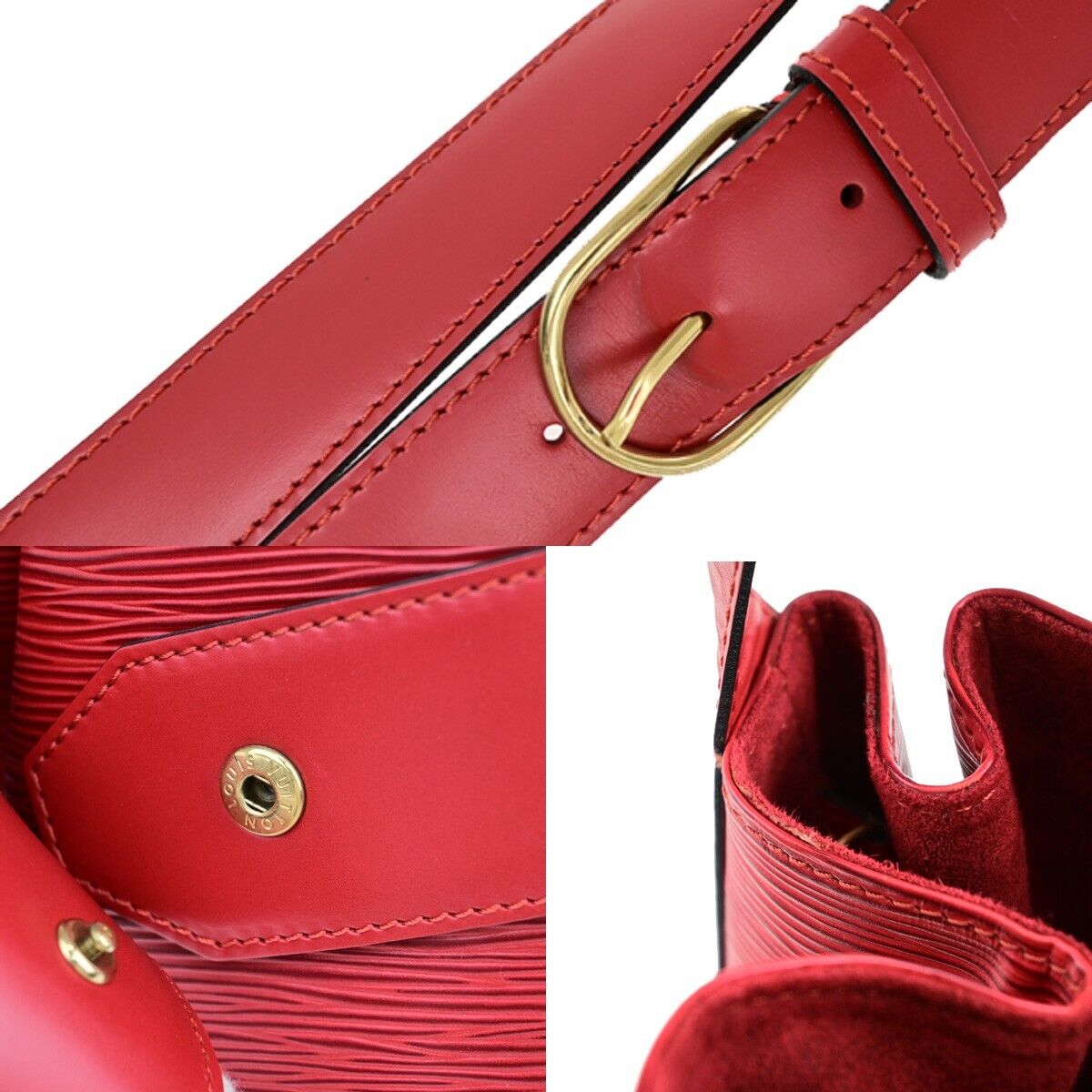 Louis Vuitton Sac d'épaule Red Leather Shoulder Bag