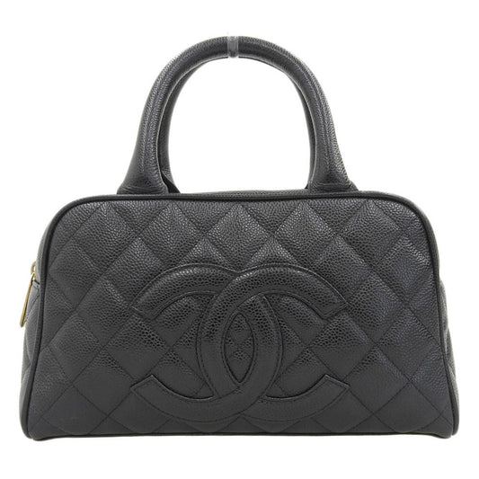 Chanel Bowling Black Leather Hand Bag