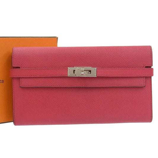 Hermès Kelly Pink Leather Wallet Accessories