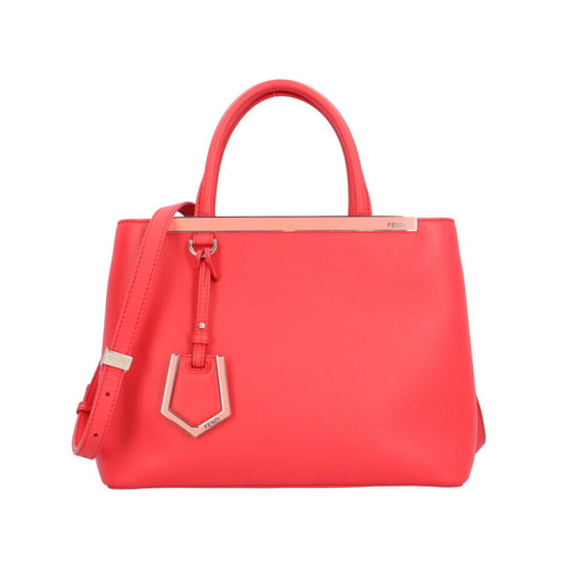 Fendi 2Jours Red Leather Shopper Bag