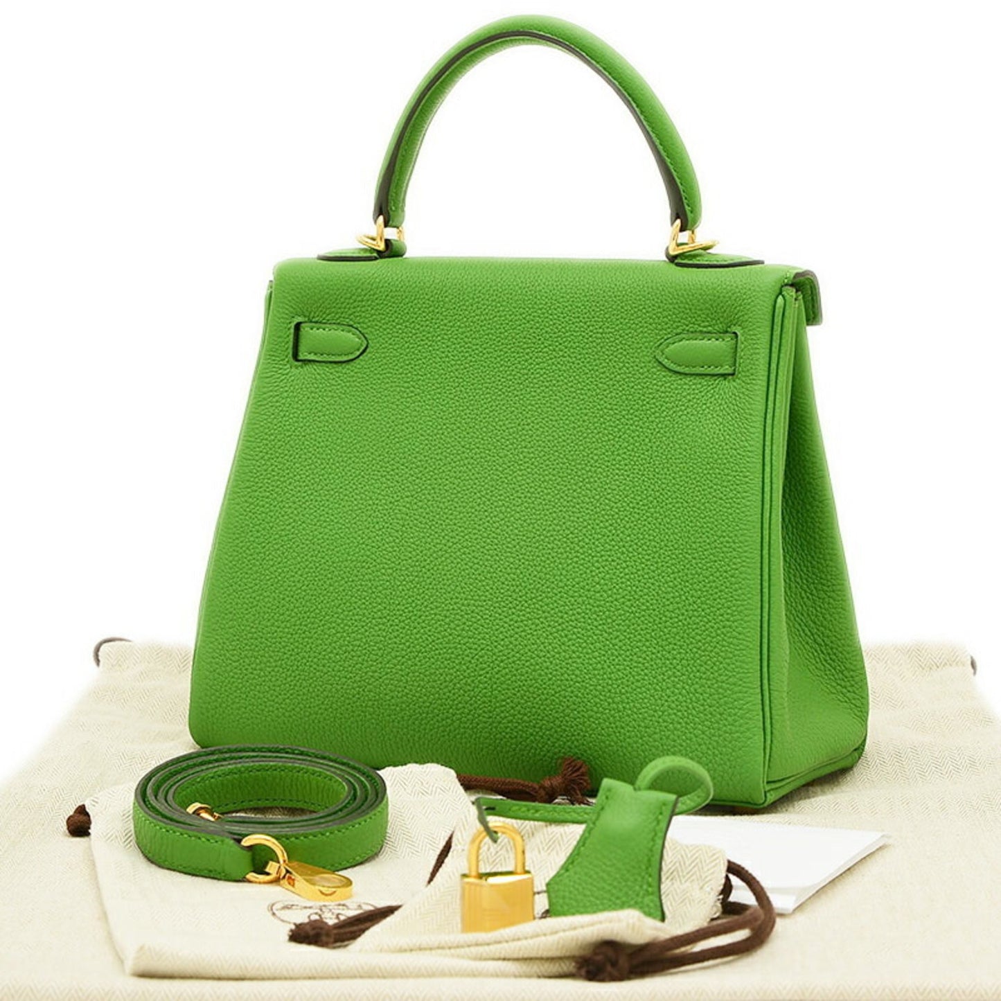 Hermès Kelly 25 Green Leather Hand Bag