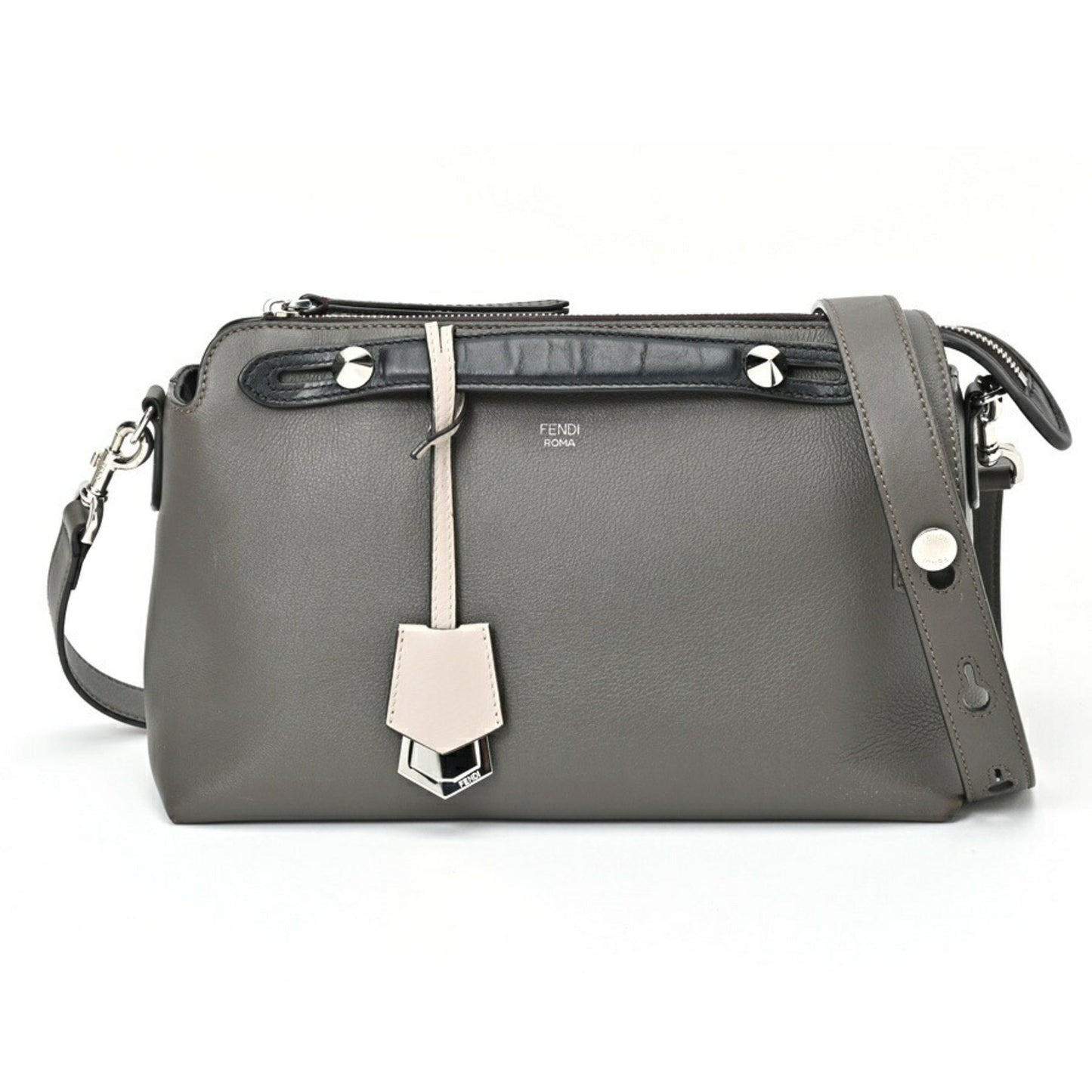 Fendi By the way Medium Grey Leather Travel Bag