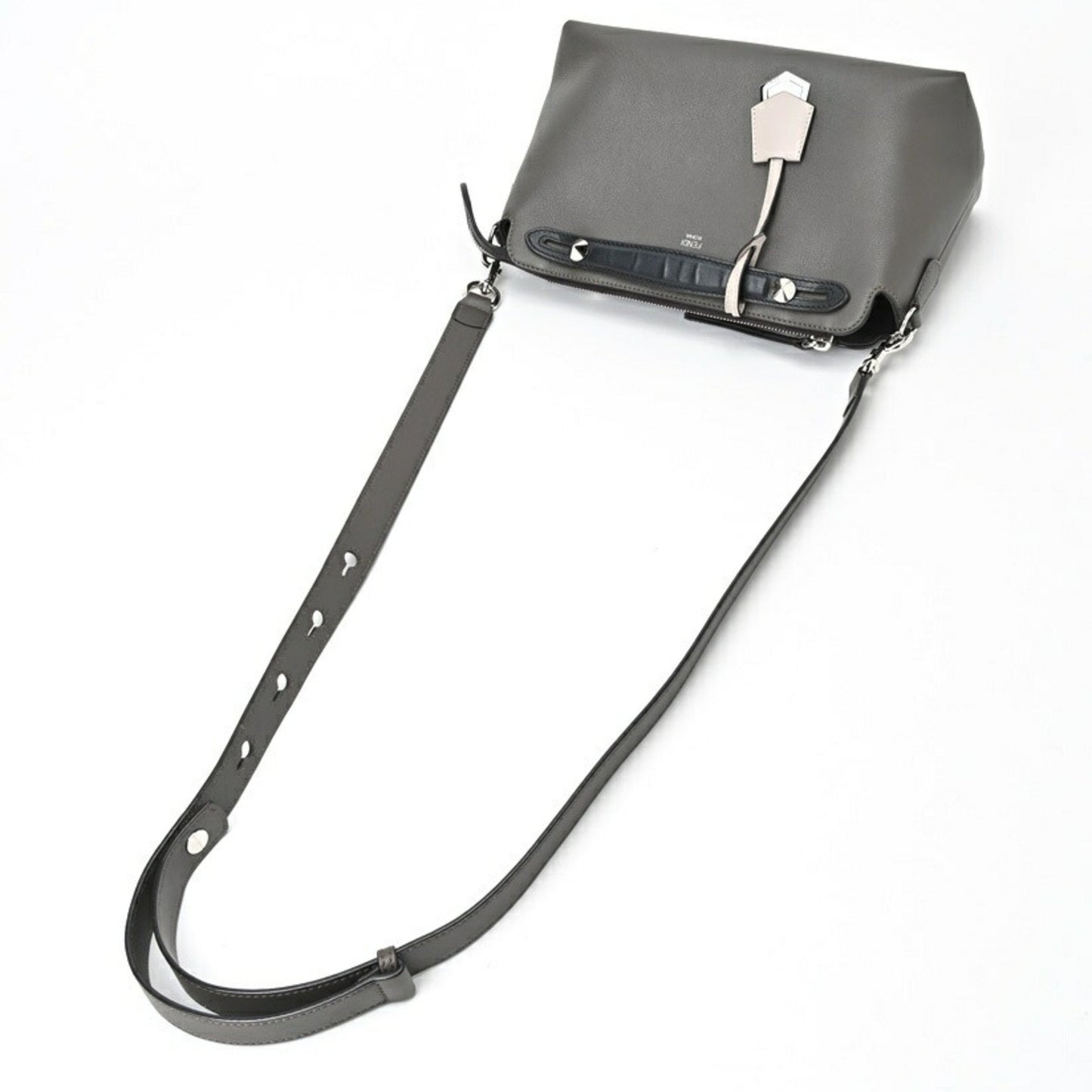 Fendi By the way Medium Grey Leather Travel Bag