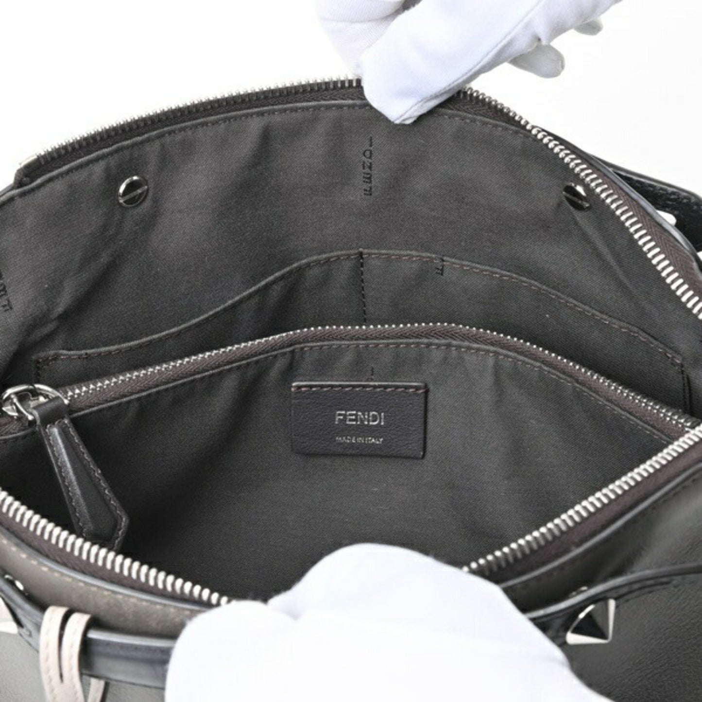 Fendi By the way Medium Grey Leather Travel Bag