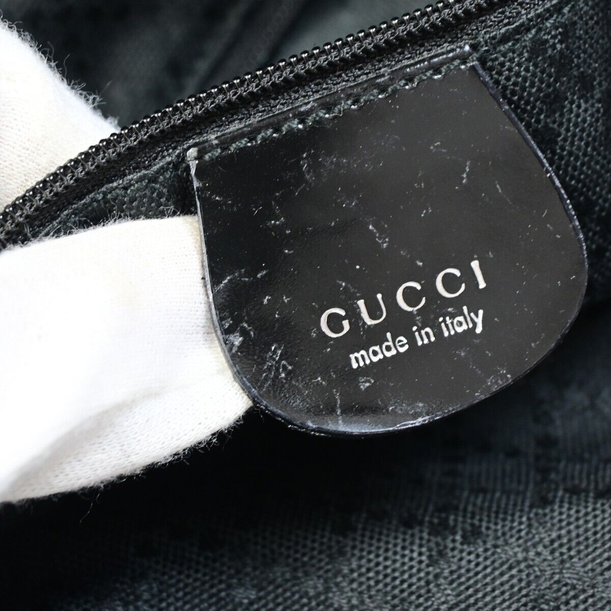 Gucci Bamboo Black Canvas Hand Bag