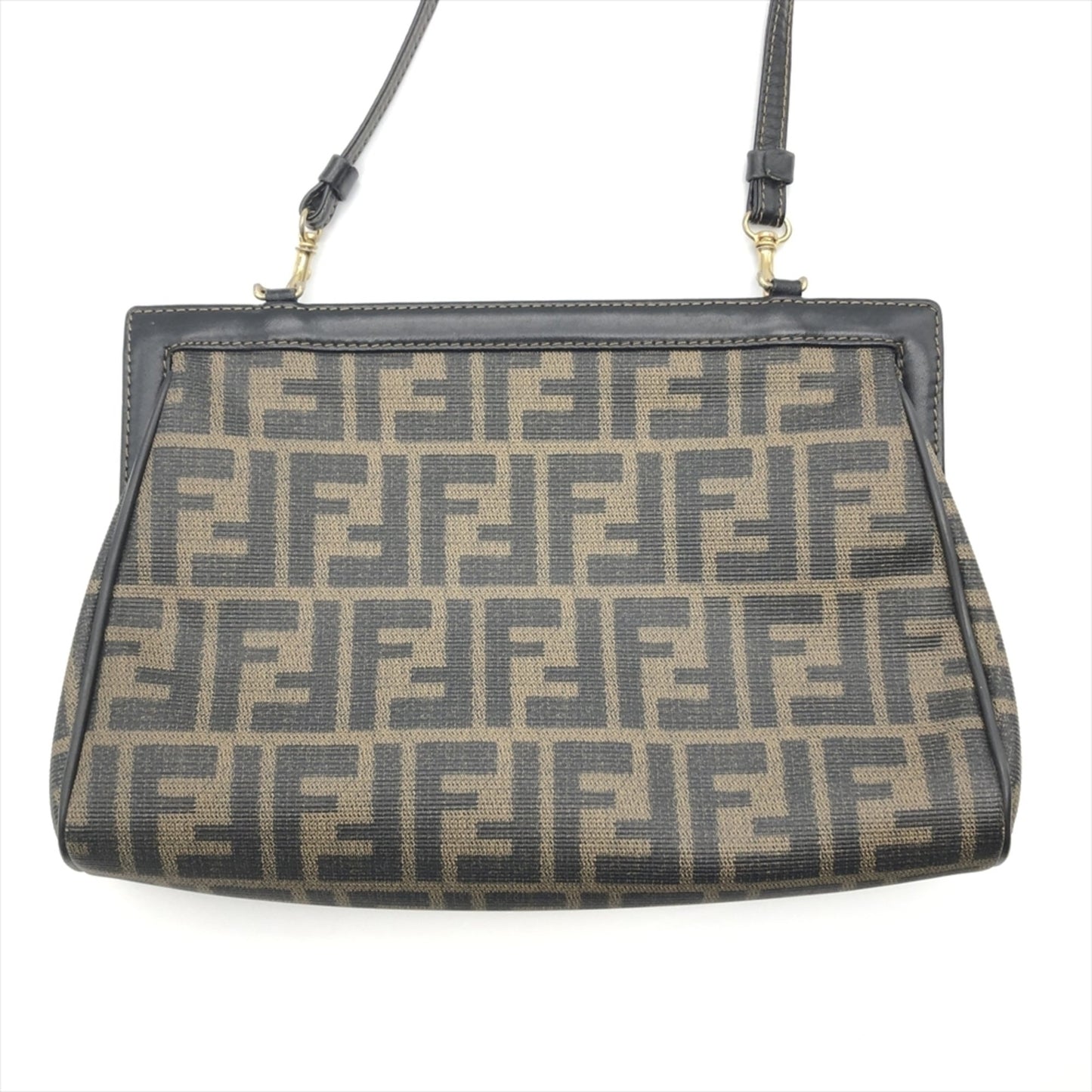 Fendi Zucca Brown Canvas Shoulder Bag