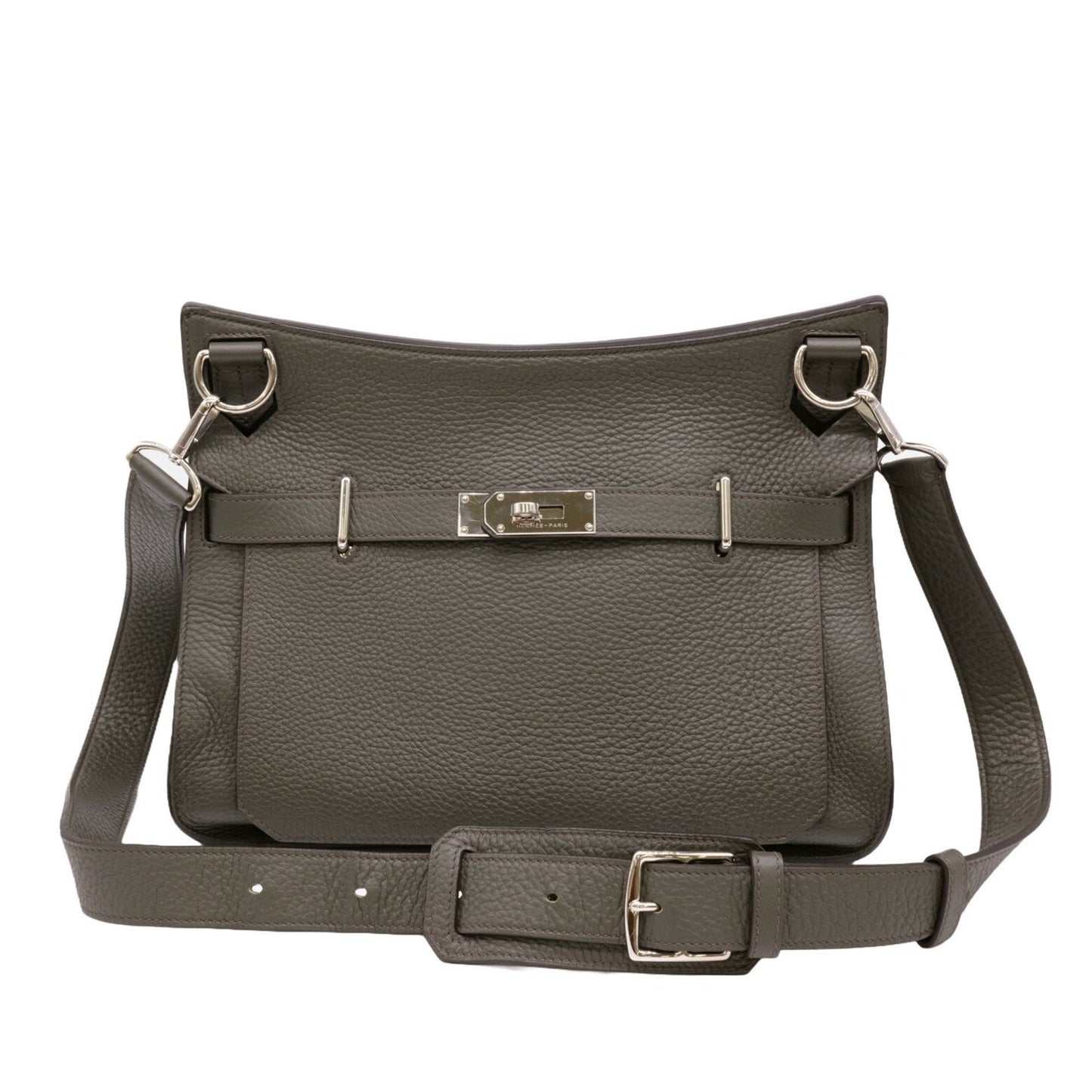 Hermès Jypsiere Grey Leather Shoulder Bag