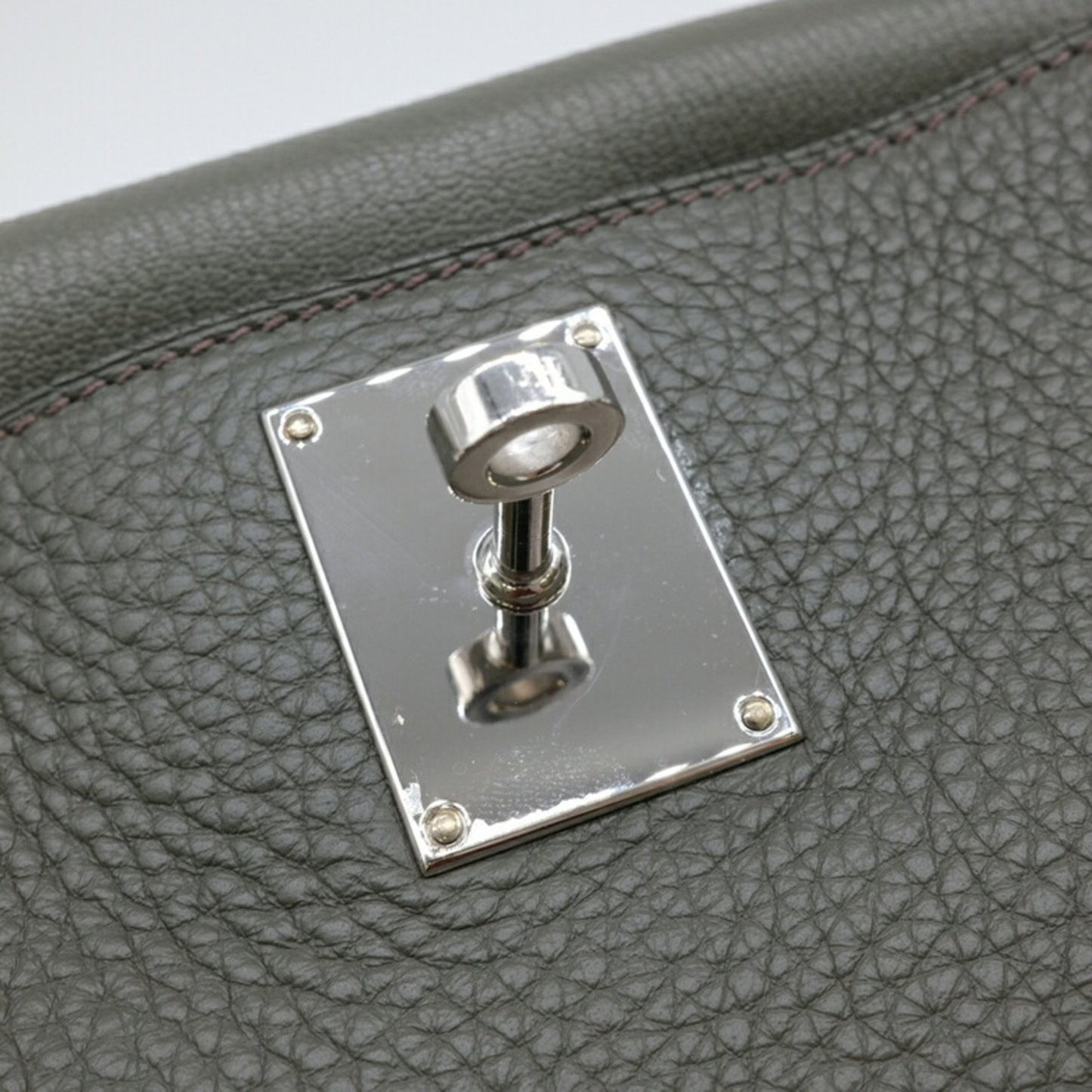 Hermès Jypsiere Grey Leather Shoulder Bag