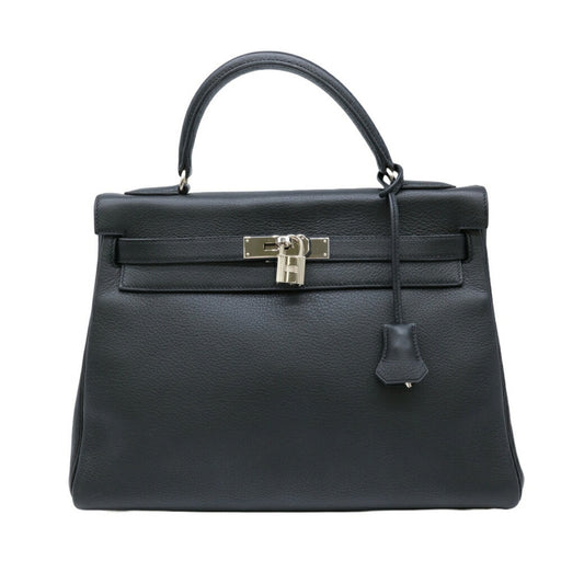 Hermès Kelly 32 Black Leather Hand Bag