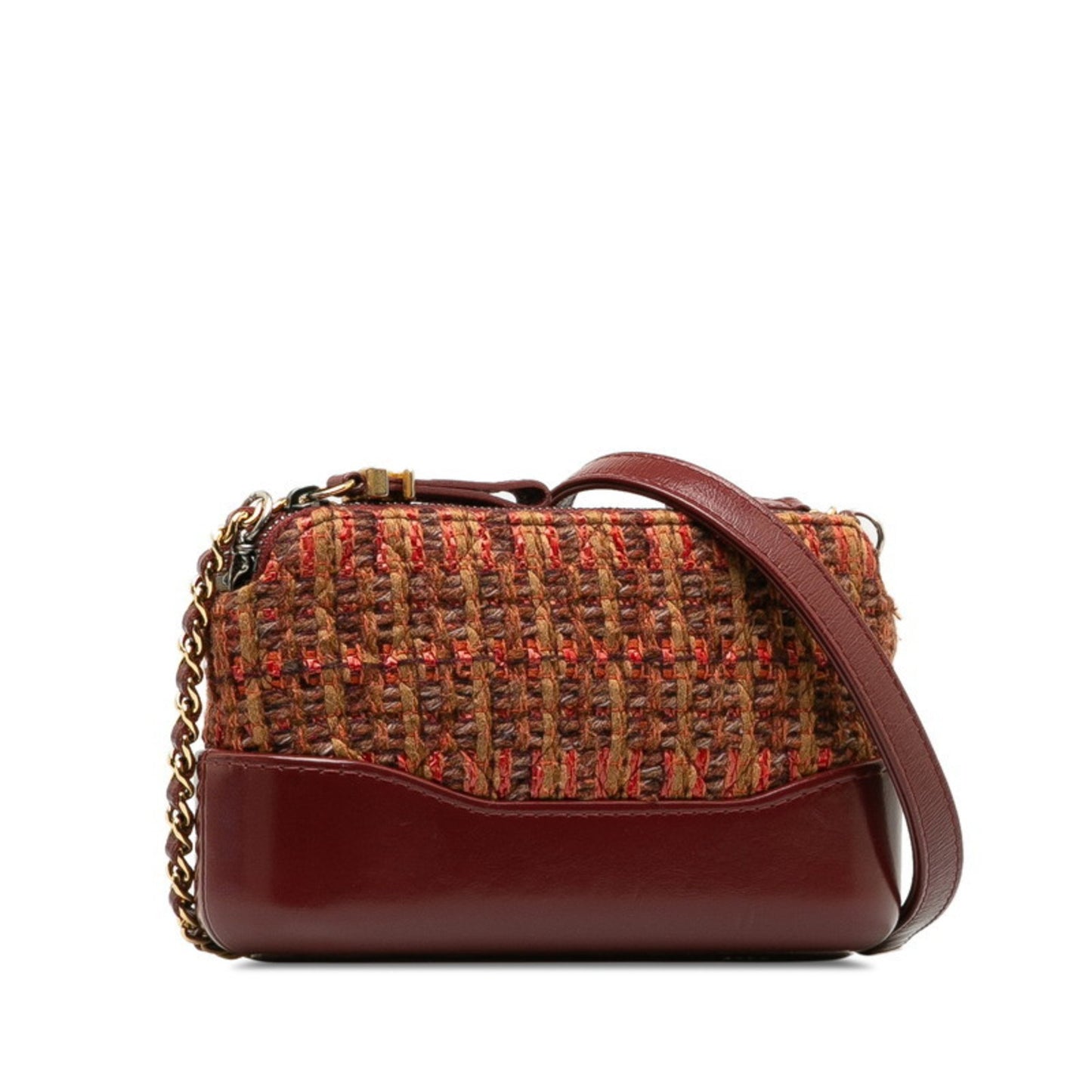 Chanel Gabrielle Burgundy Tweed Shoulder Bag