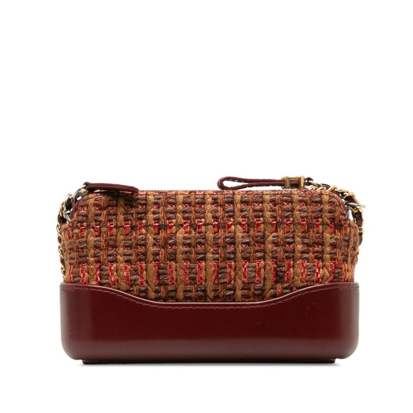 Chanel Gabrielle Burgundy Tweed Shoulder Bag