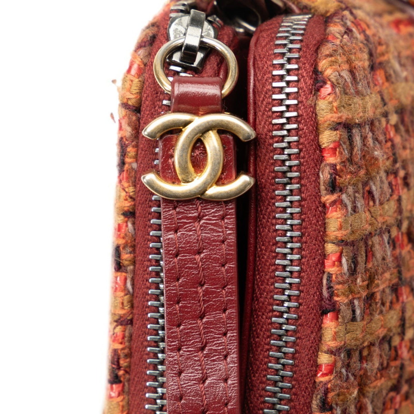 Chanel Gabrielle Burgundy Tweed Shoulder Bag