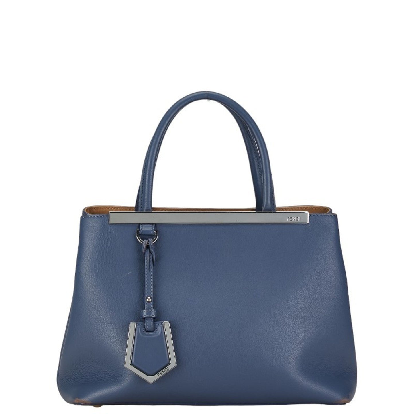 Fendi 2Jours Blue Leather Hand Bag