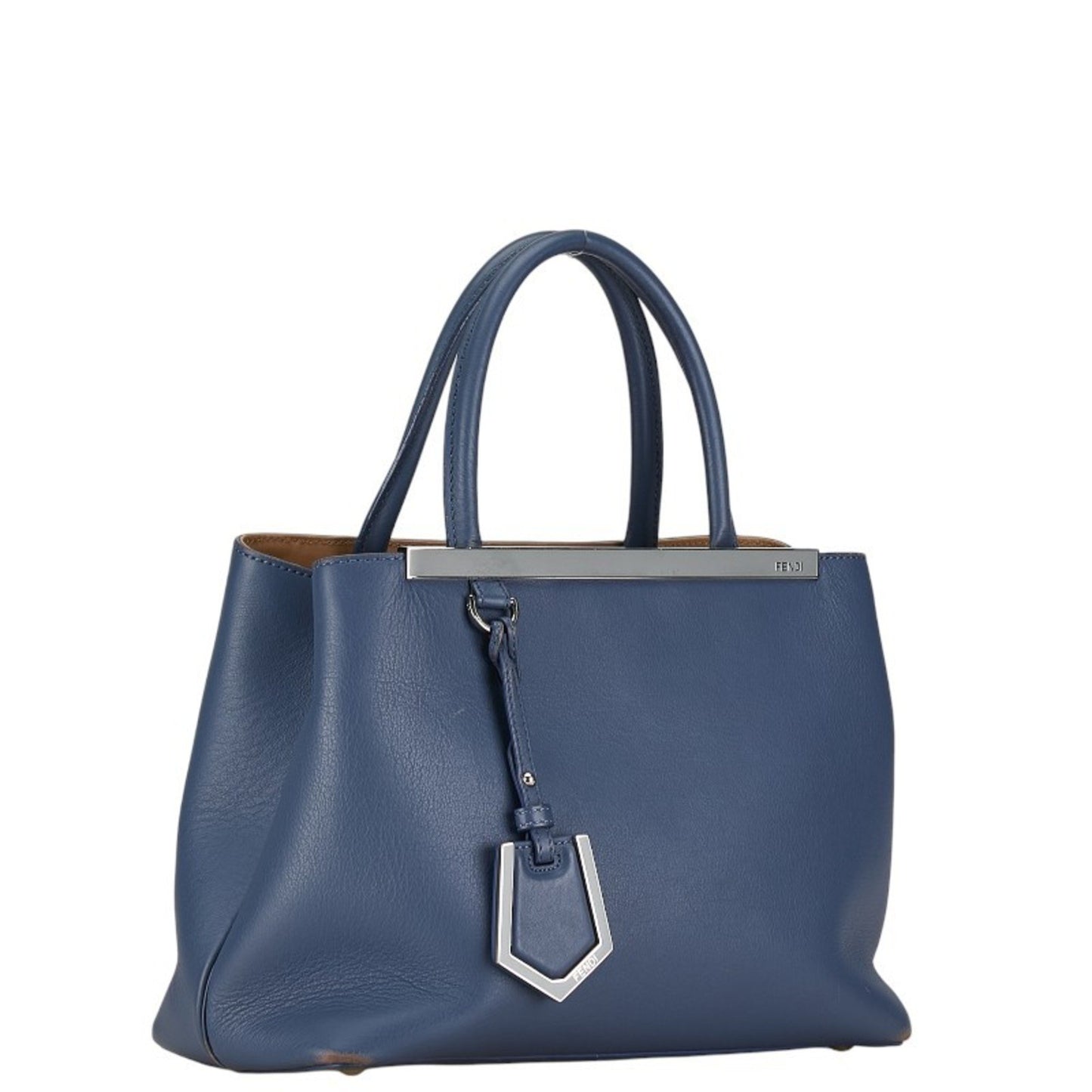 Fendi 2Jours Blue Leather Hand Bag