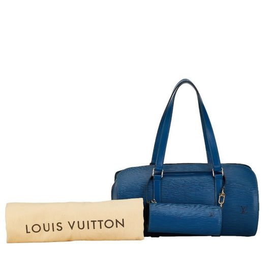 Louis Vuitton Papillon Blue Leather Hand Bag