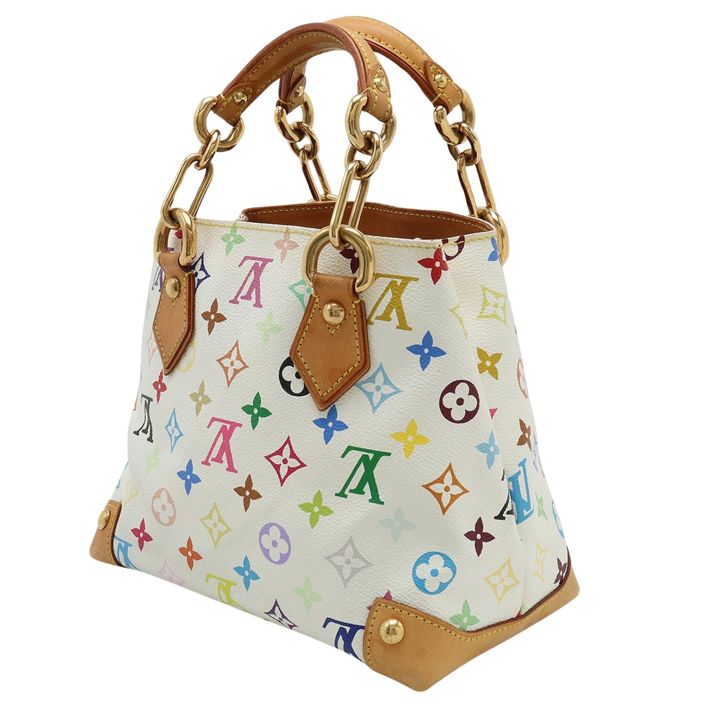 Louis Vuitton Audra White Canvas Hand Bag