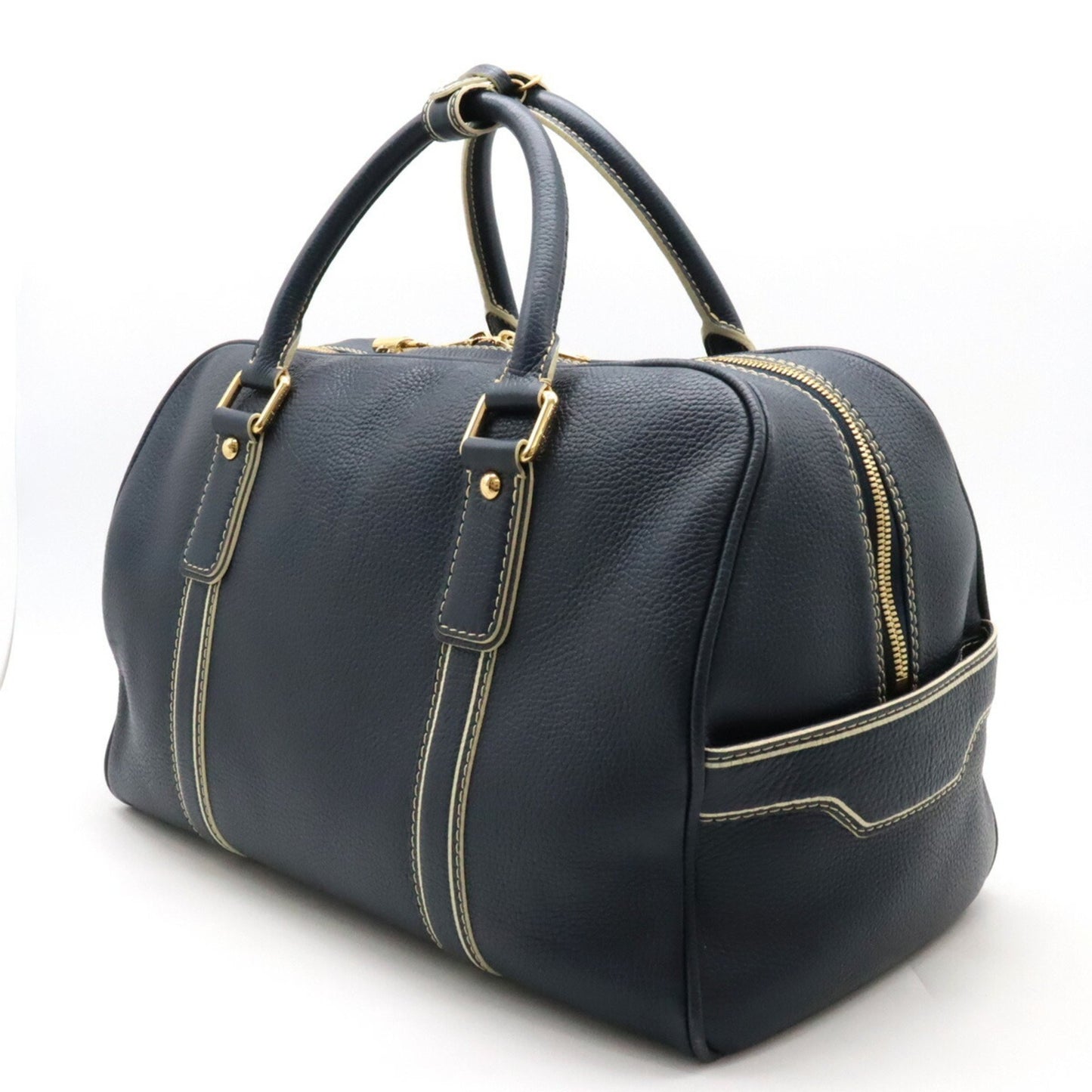 Louis Vuitton Carryall Navy Leather Travel Bag