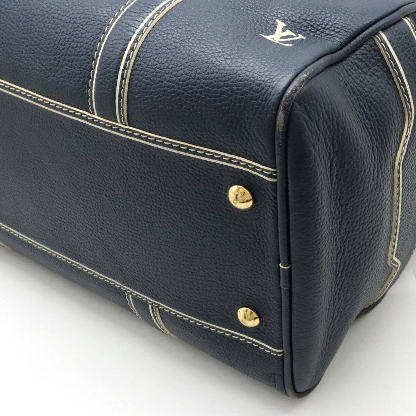 Louis Vuitton Carryall Navy Leather Travel Bag