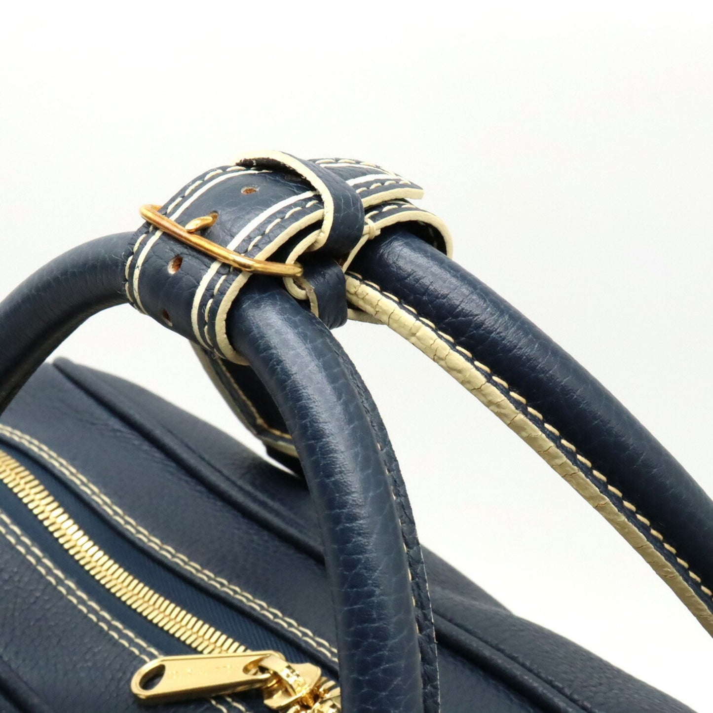 Louis Vuitton Carryall Navy Leather Travel Bag