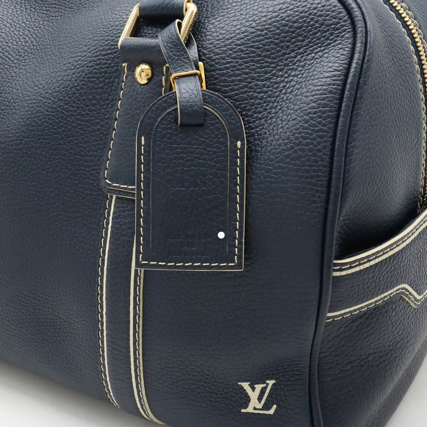 Louis Vuitton Carryall Navy Leather Travel Bag