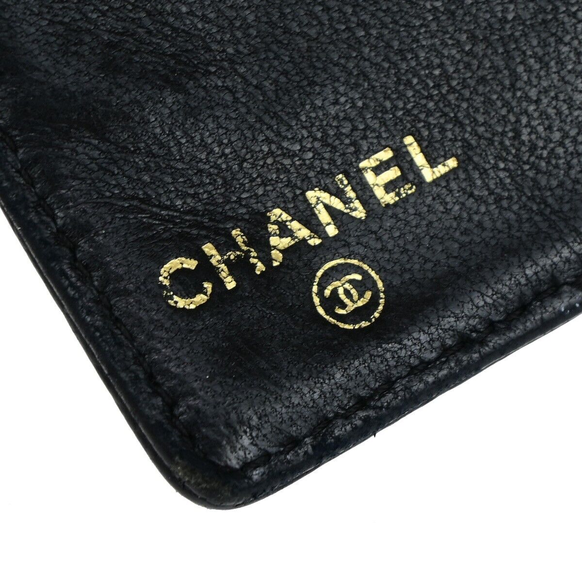 Chanel Cc Black Leather Wallet Accessories