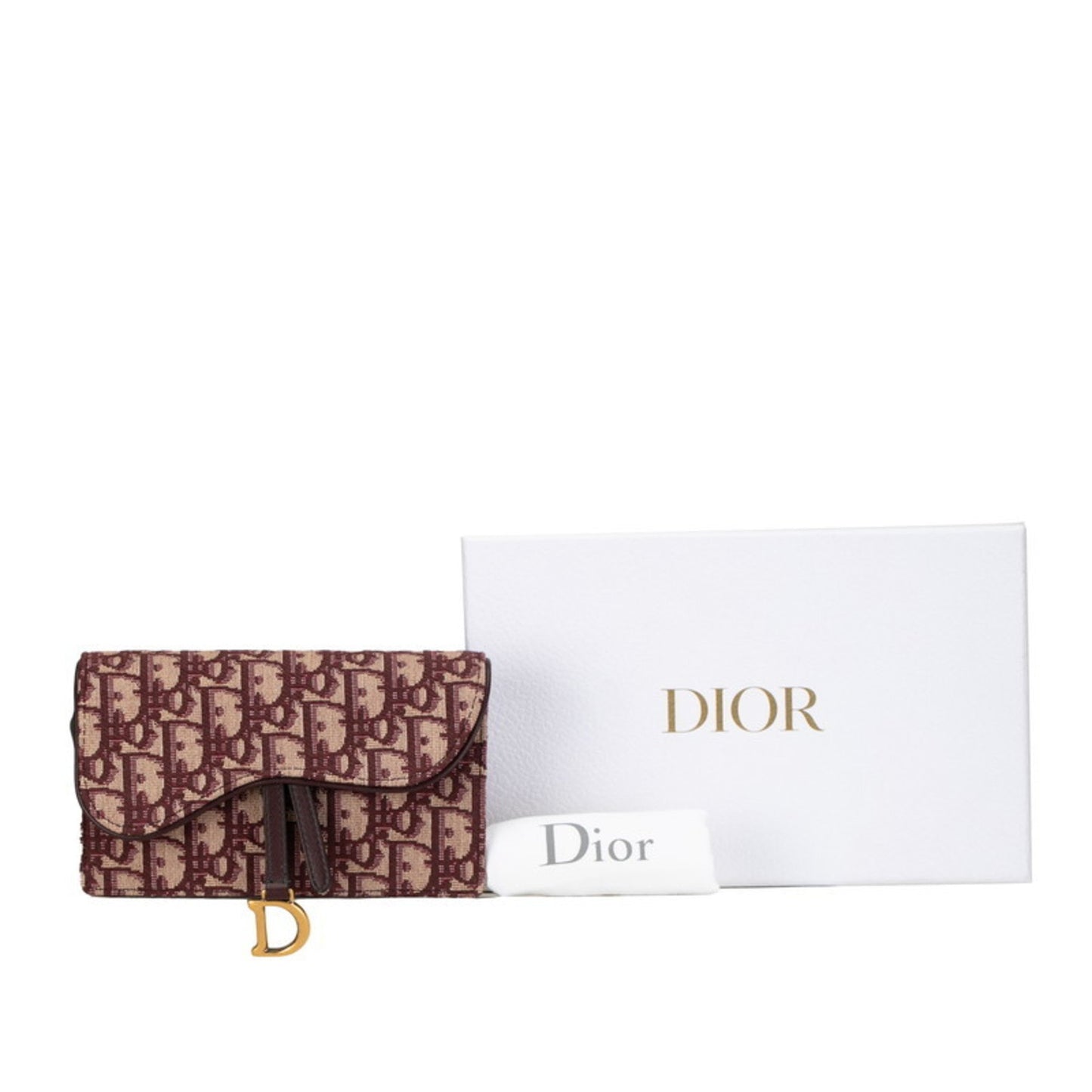 Dior Oblique Burgundy Canvas Clutch Bag