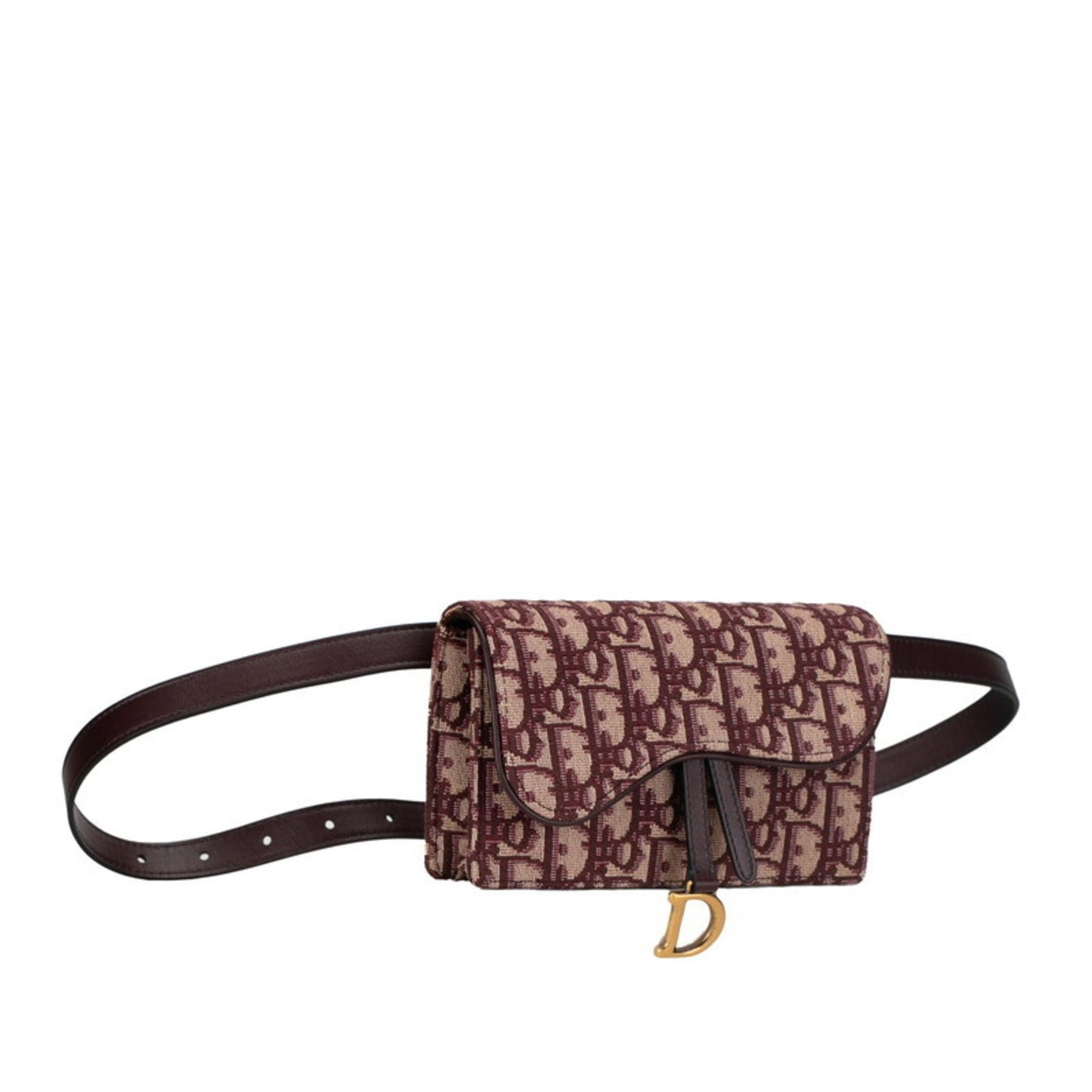 Dior Oblique Burgundy Canvas Clutch Bag