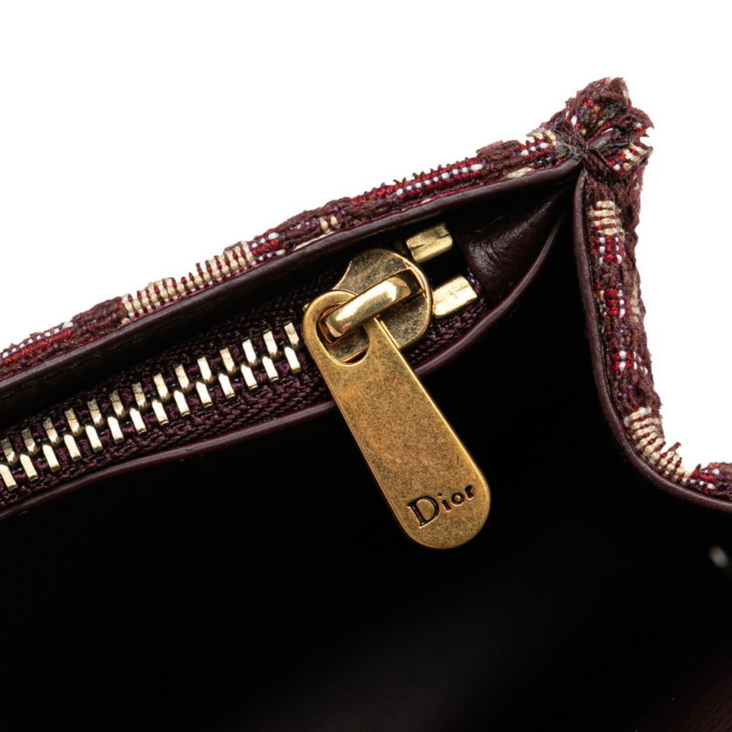 Dior Oblique Burgundy Canvas Clutch Bag