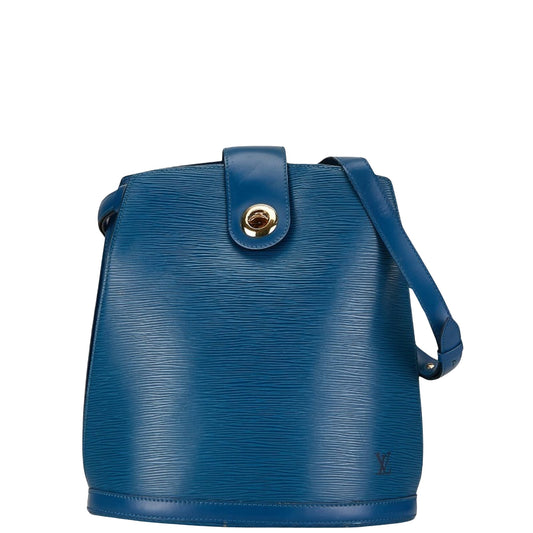 Louis Vuitton Cluny Blue Leather Shoulder Bag