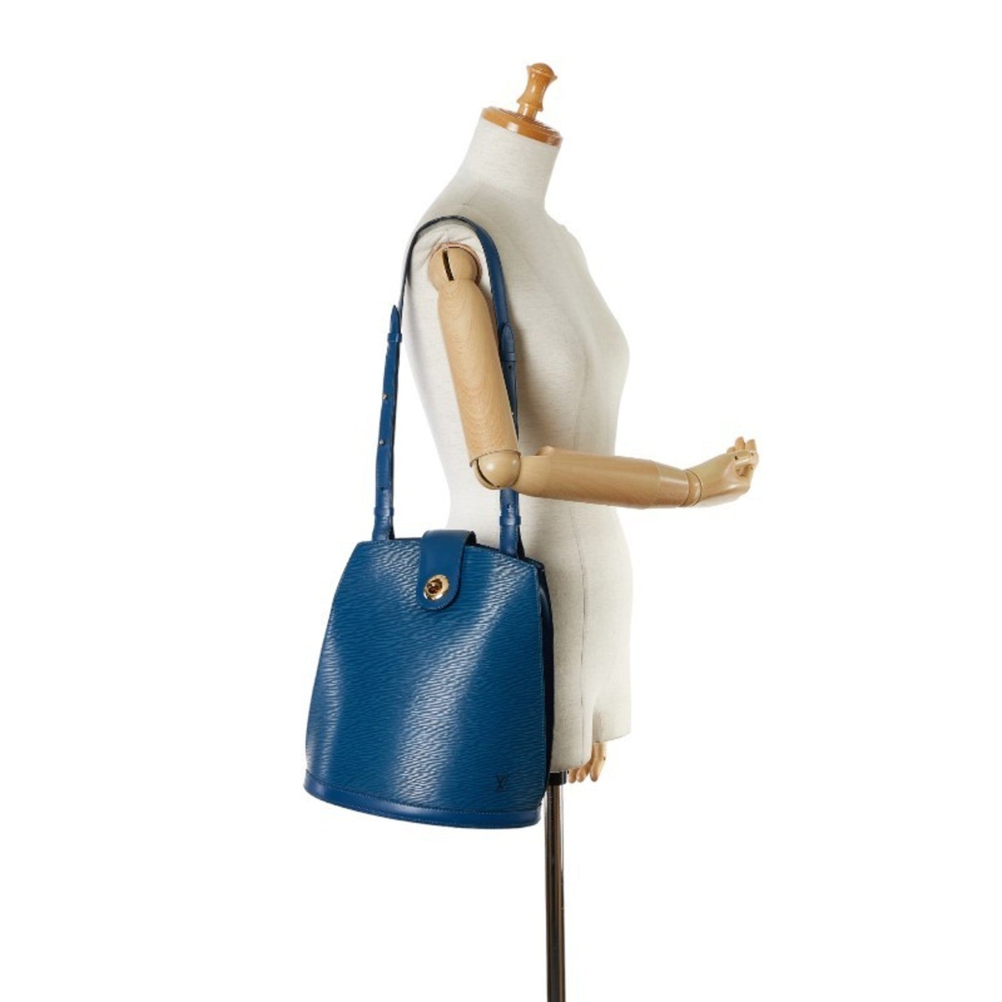 Louis Vuitton Cluny Blue Leather Shoulder Bag