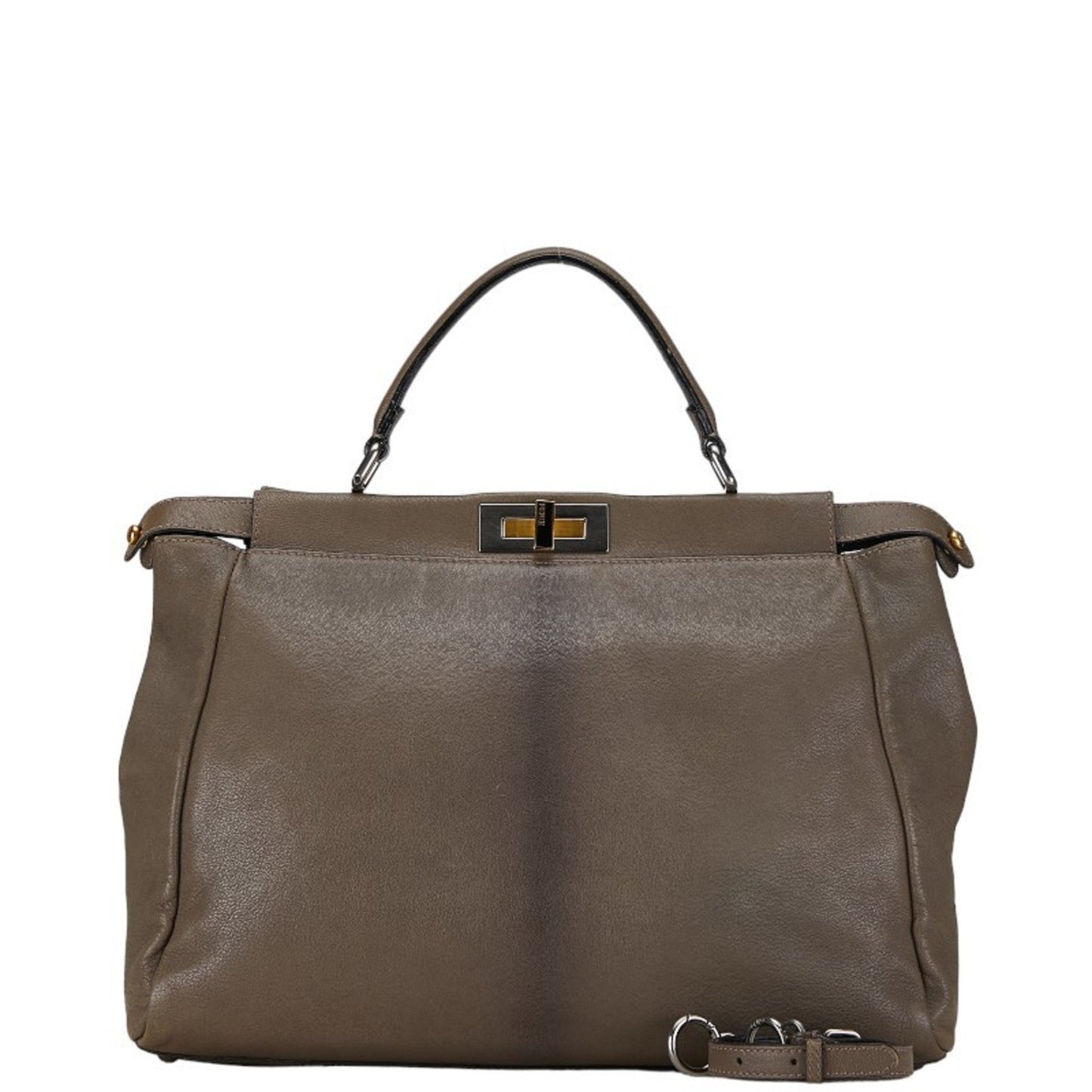 Fendi Peekaboo Grey Leather Hand Bag