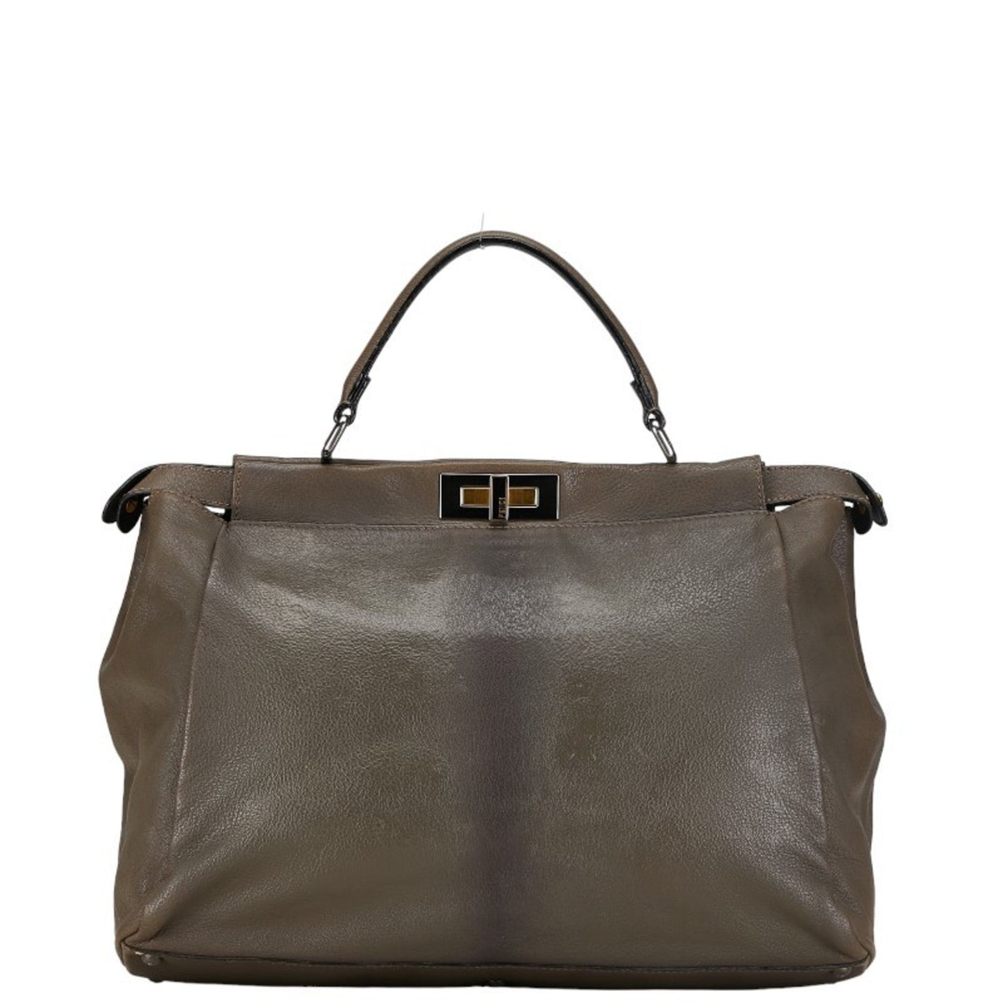 Fendi Peekaboo Grey Leather Hand Bag