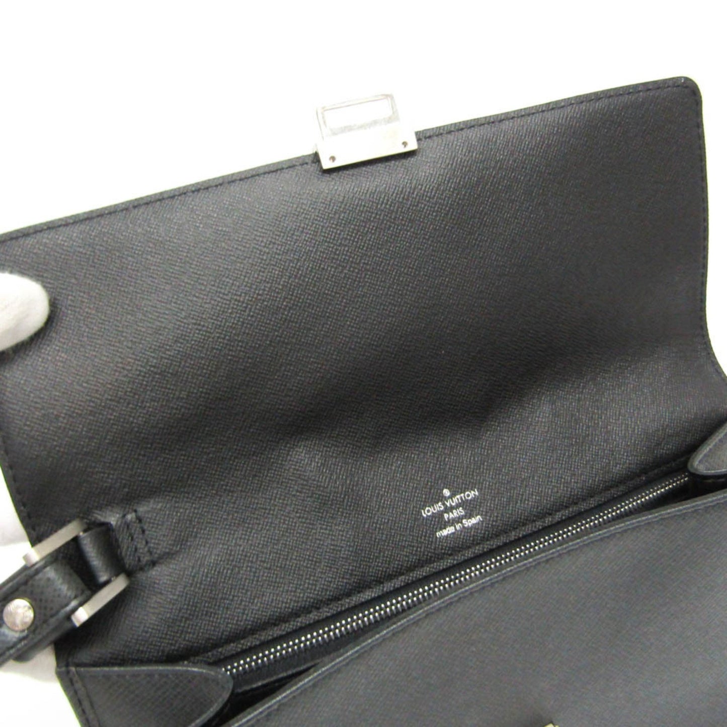 Louis Vuitton Selenga Black Leather Clutch Bag