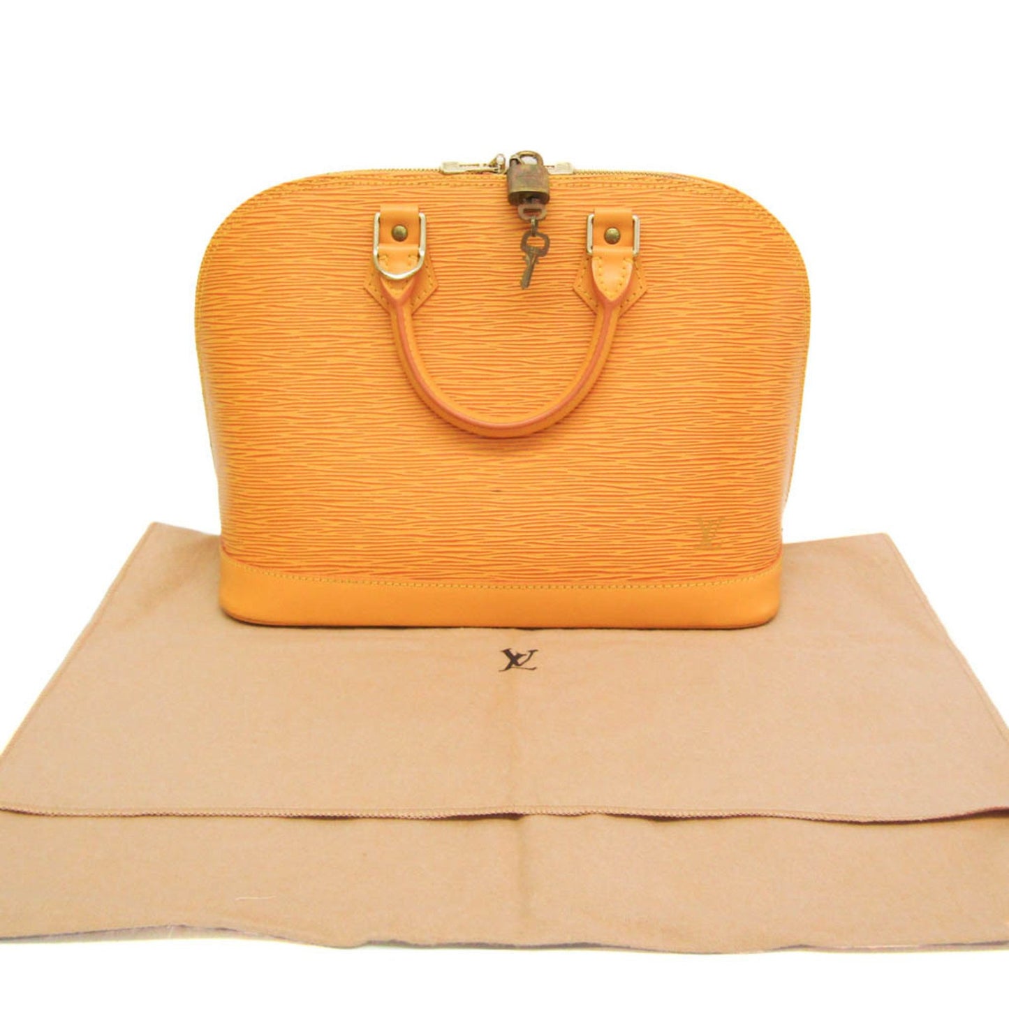 Louis Vuitton Alma Yellow Leather Hand Bag