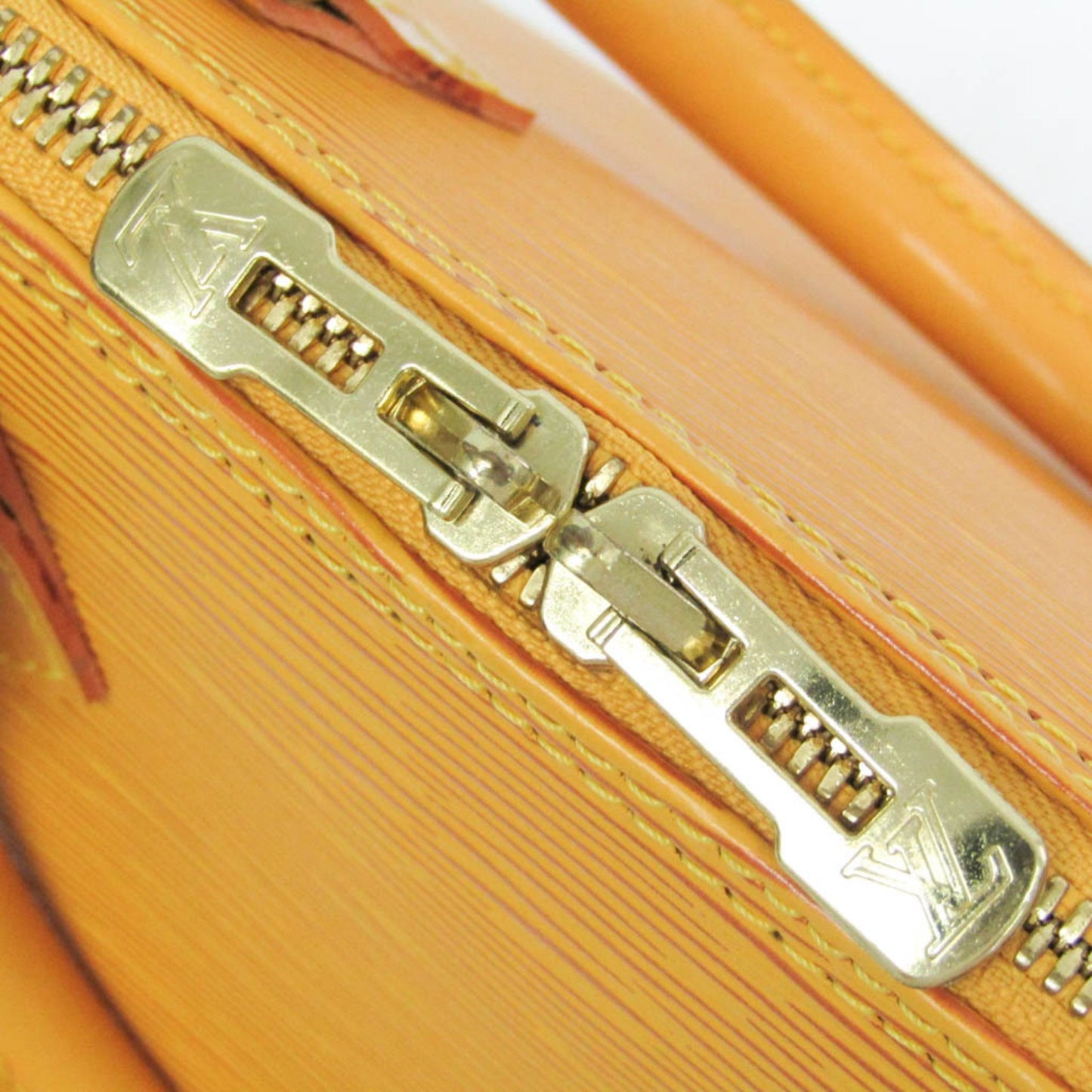 Louis Vuitton Alma Yellow Leather Hand Bag