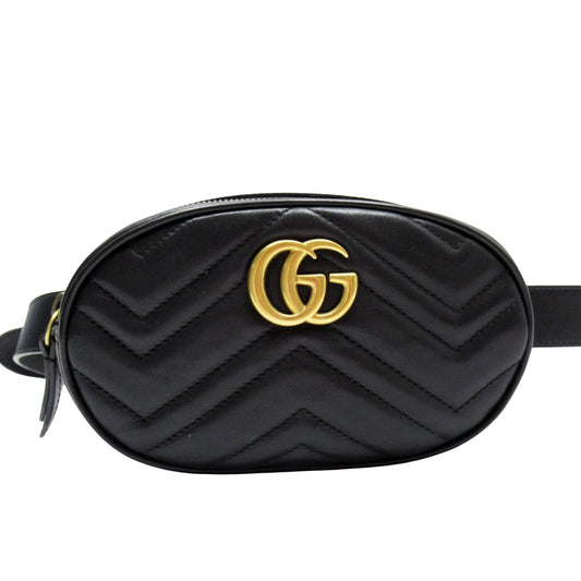 Gucci GG Marmont Black Leather Clutch Bag