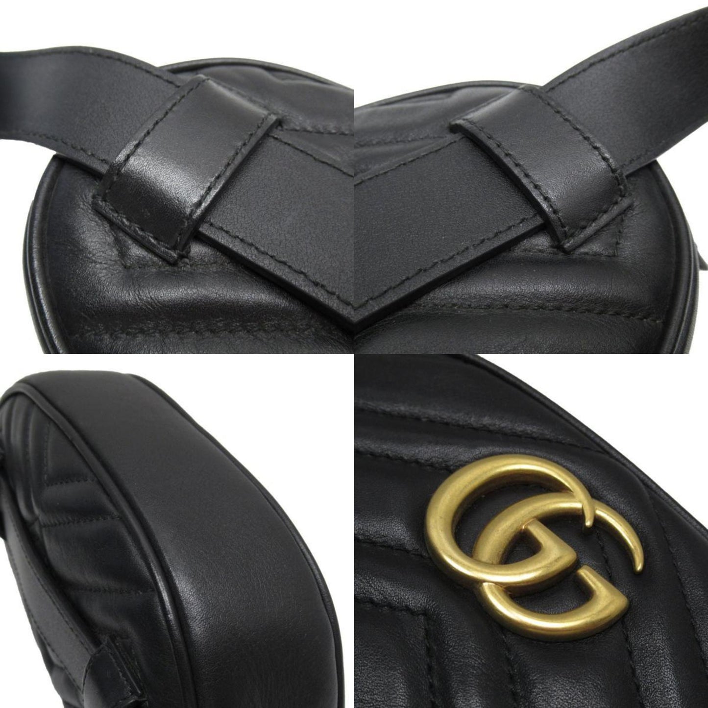 Gucci GG Marmont Black Leather Clutch Bag